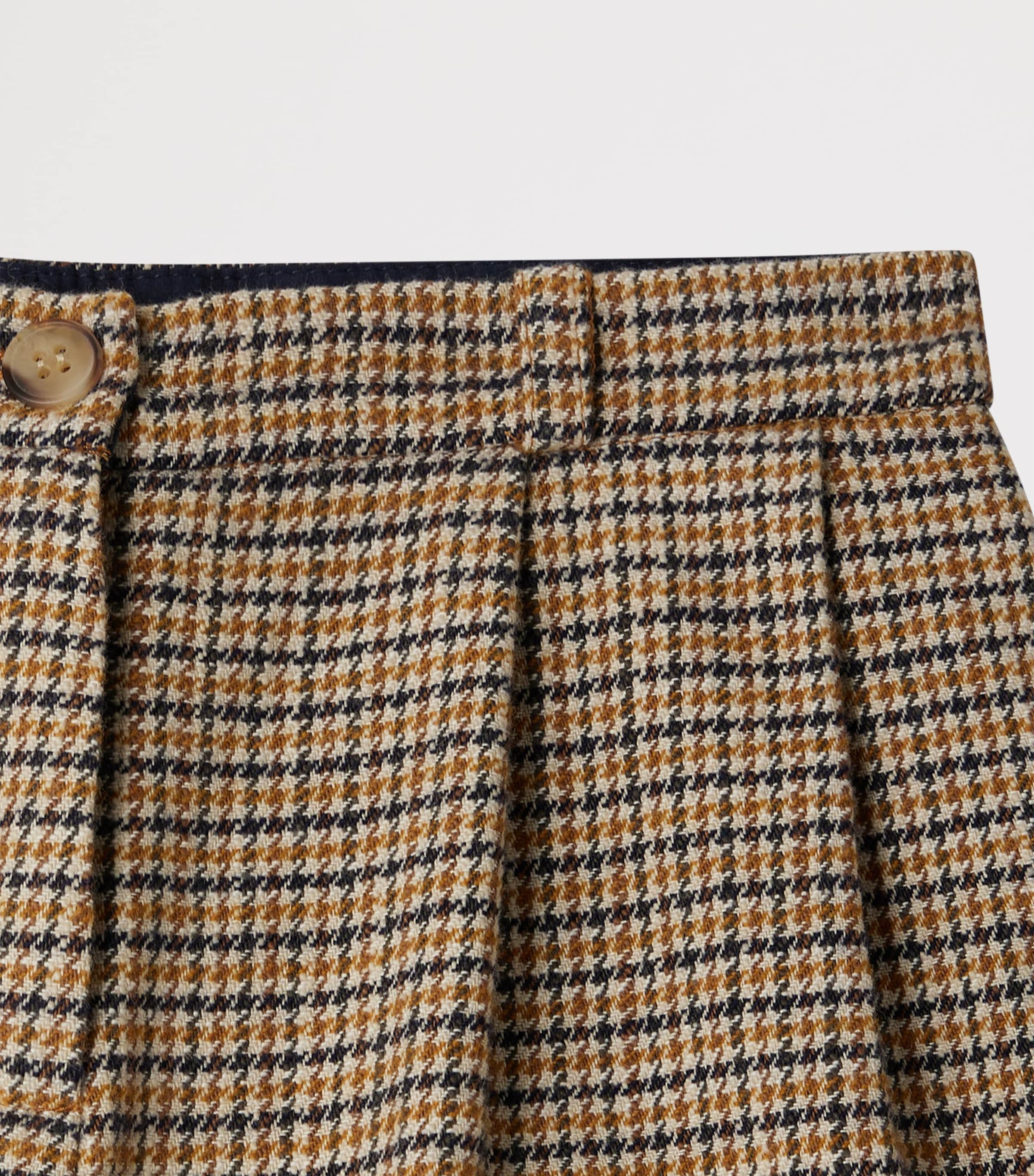Cotton-Blend Plaid Flannel Shorts (10-14 Years) CA OCRE Image 3