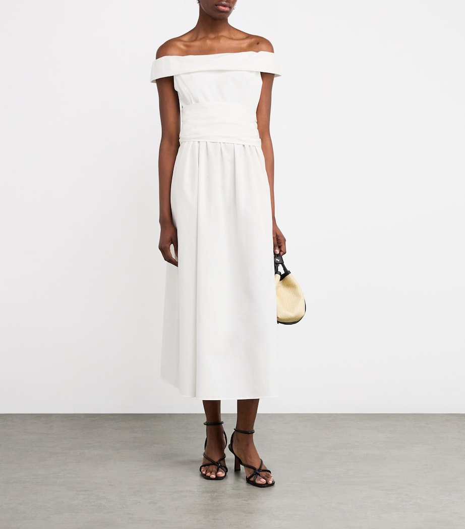 Off-The-Shoulder Midi Dress WHITE Image 2