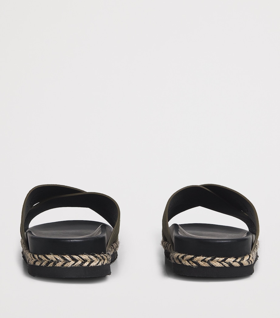 Leather Breno Espadrille Slides 842-DARK OLIVE Image 4