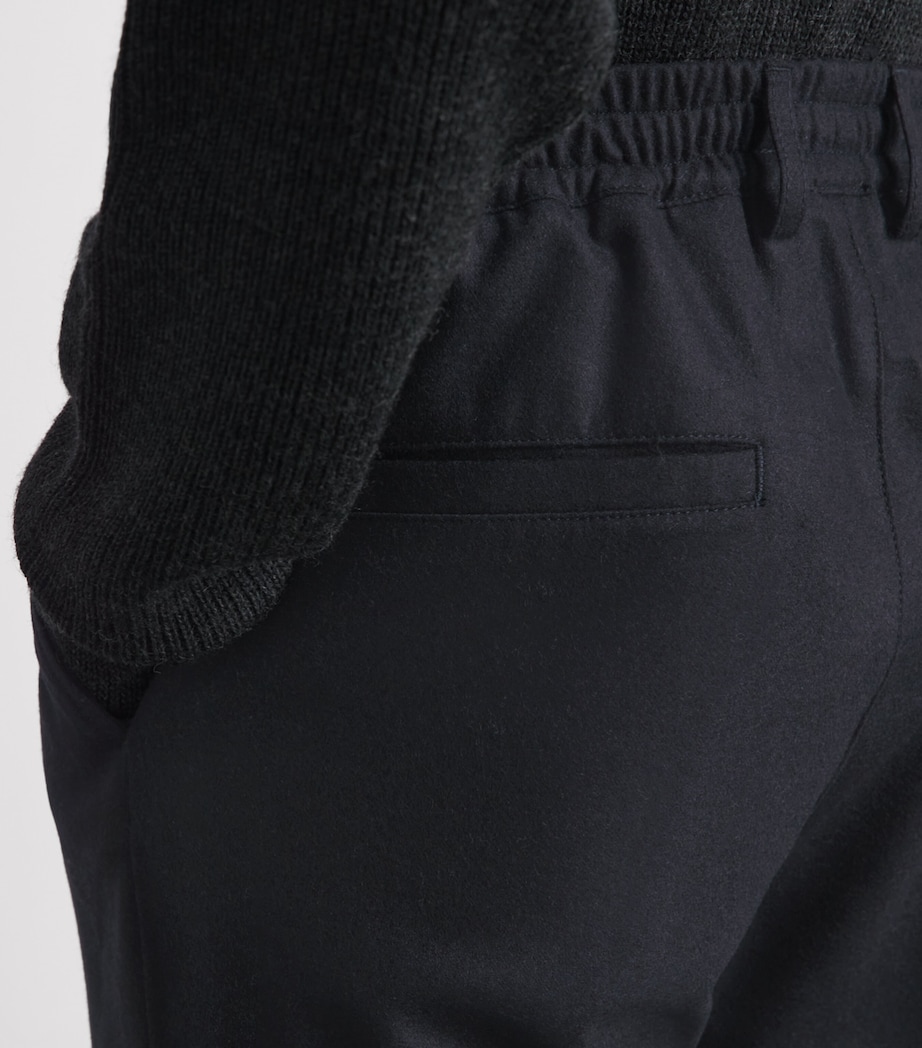 Eleventy Mens Stretch-Cotton Elasticated Trousers Blu Image 3
