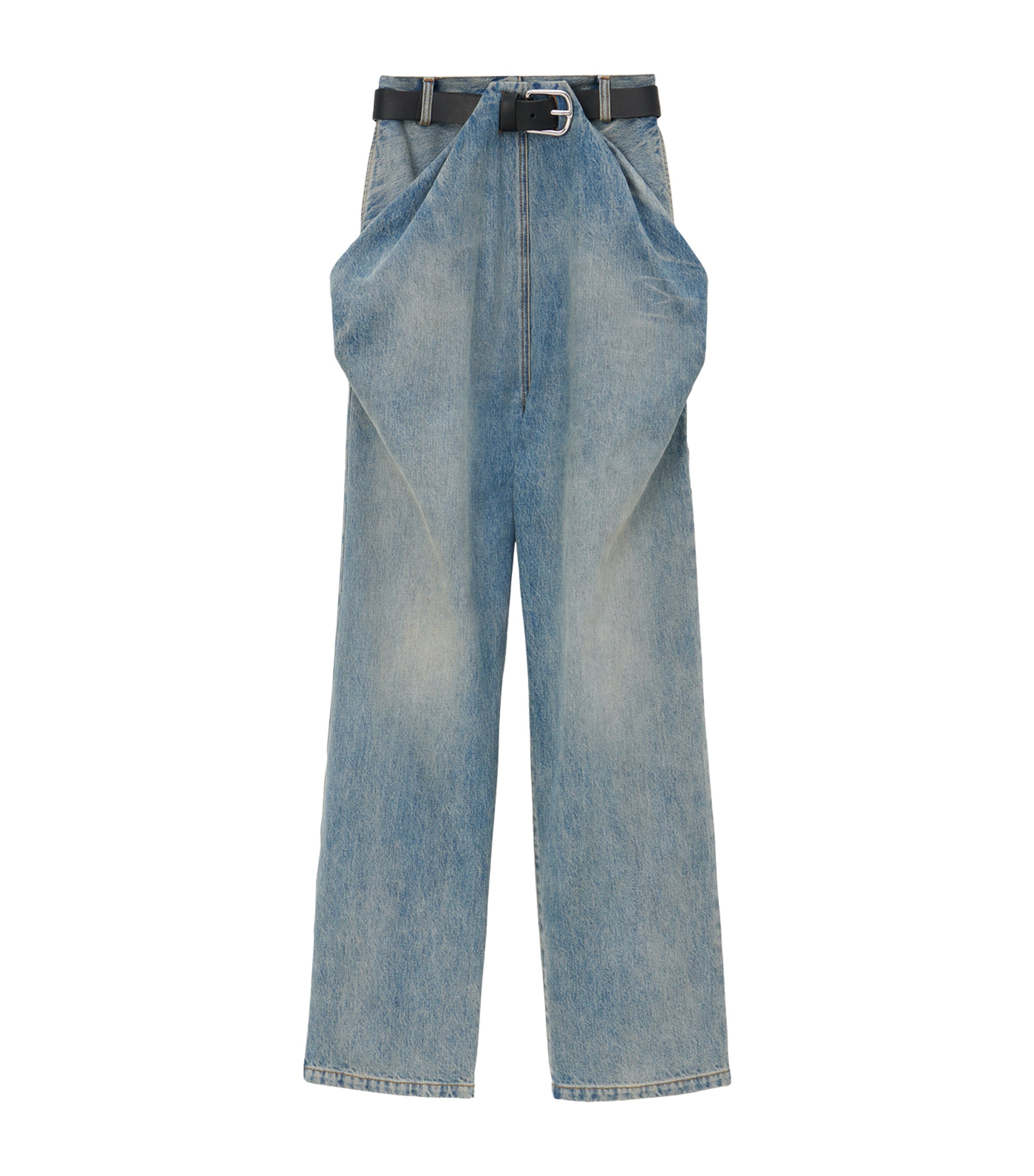 LOEWE LIGHT-WASH DRAPED JEANS 