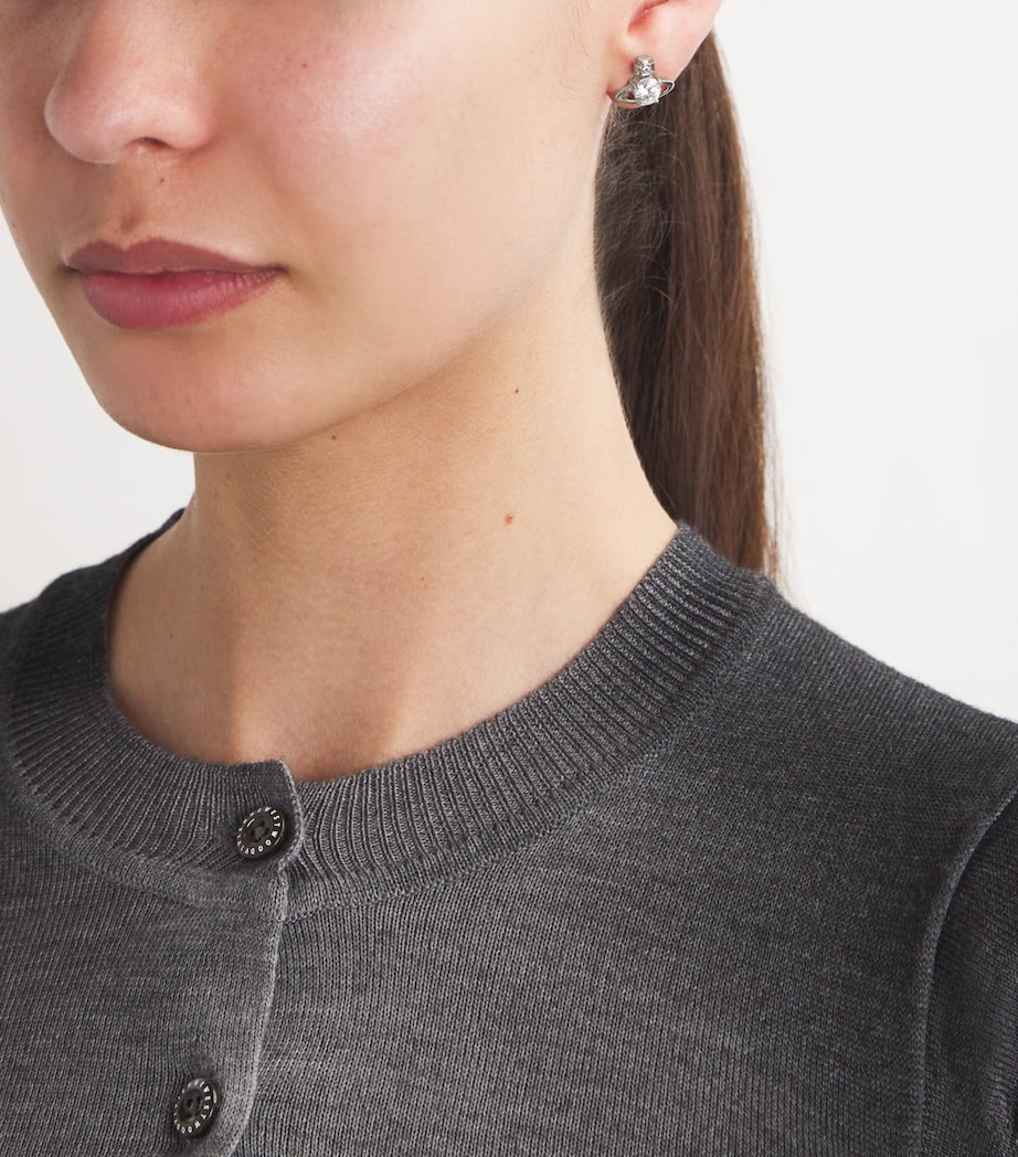 Embellished Reina Stud Earrings SS22-PLATINUM CZ Image 2