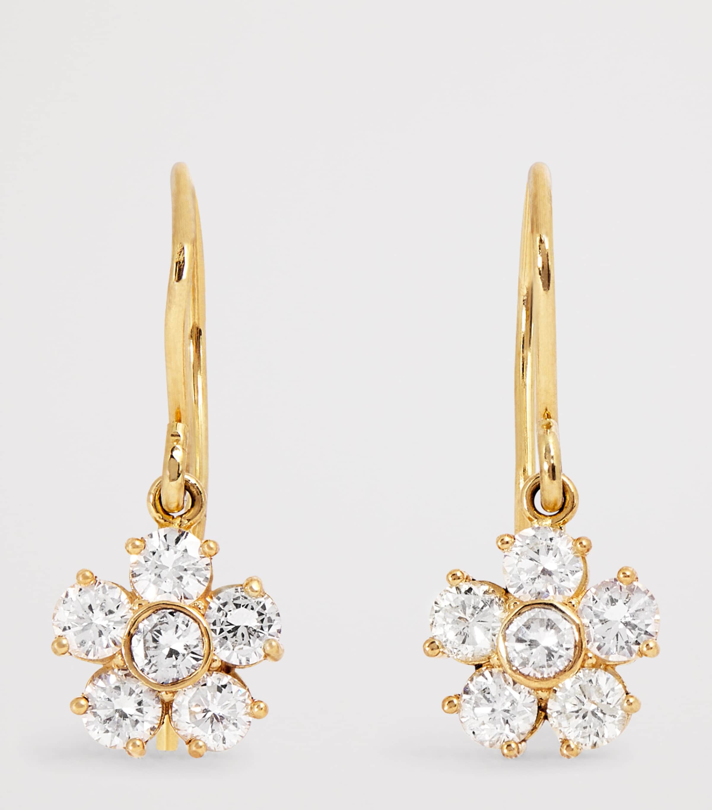 Large Yellow Gold and Diamond Edith Earrings YELLOW GOLD Image 3
