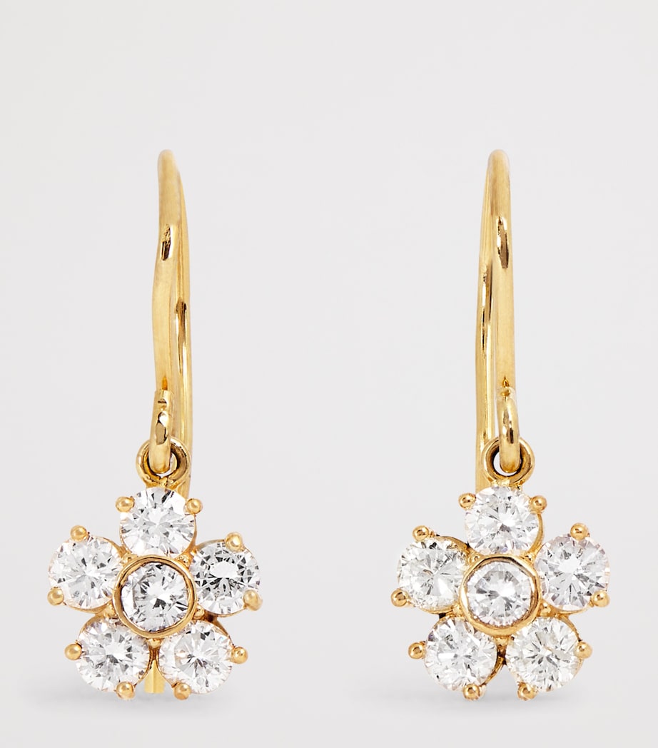 Large Yellow Gold and Diamond Edith Earrings YELLOW GOLD Image 3
