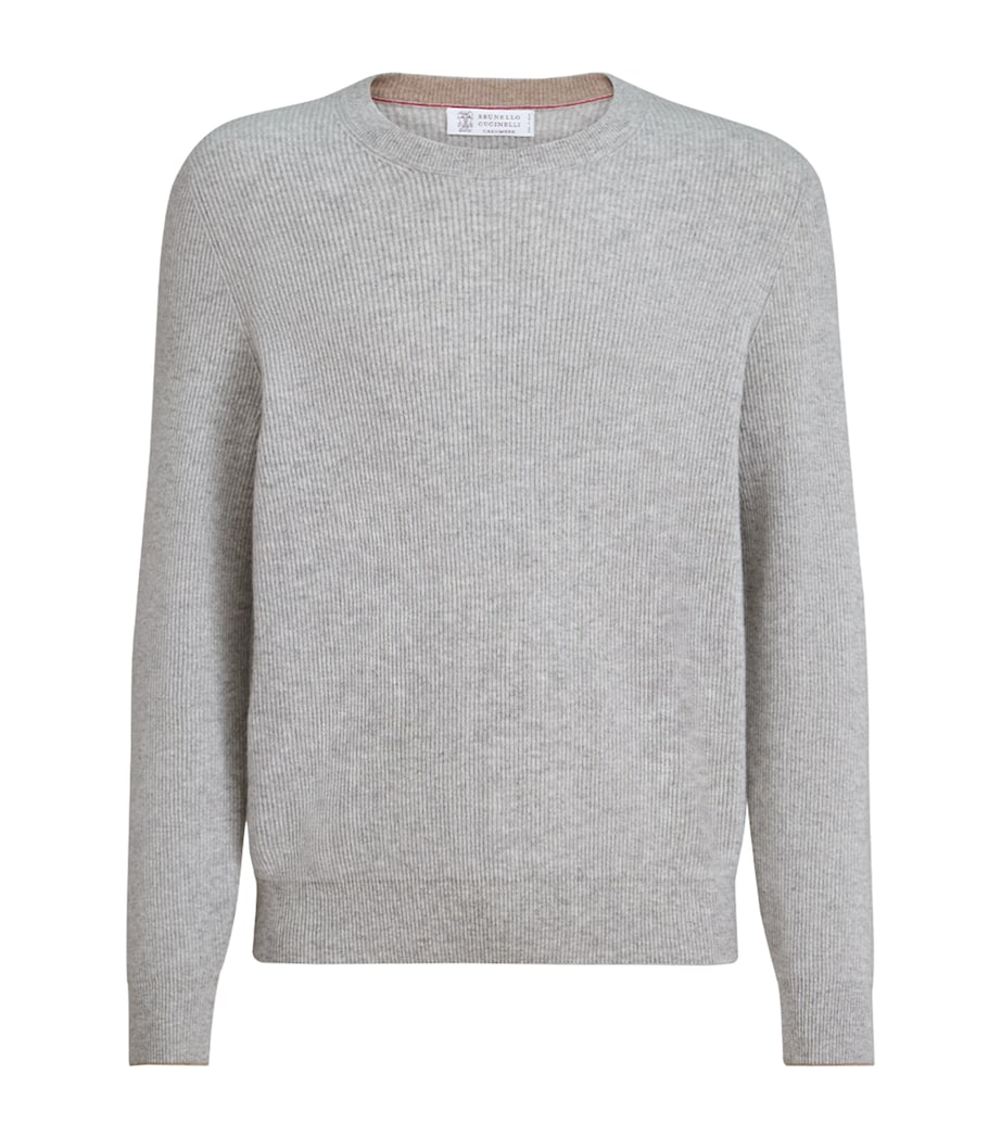 Brunello Cucinelli Mens Cashmere English Rib Sweater Image 1