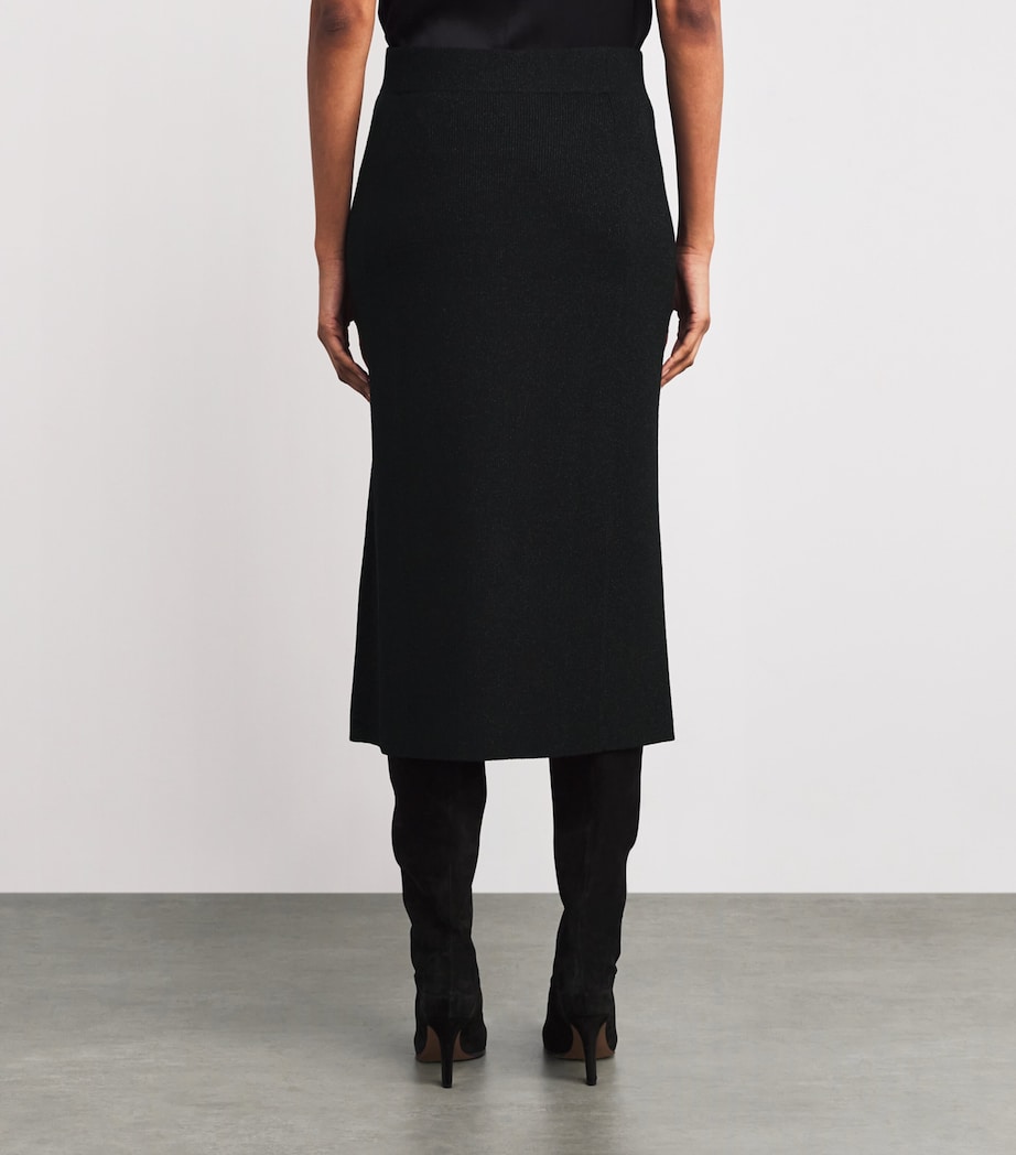 Merino-Blend Glitter Midi Skirt 3000 BLACK Image 4