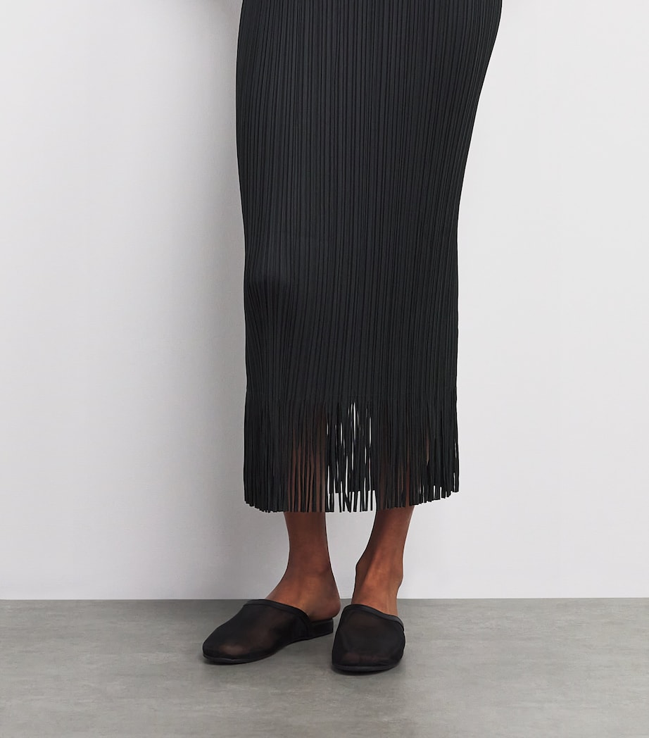 pleats please black dress Pleats Please Issey Miyake Sleeveless Pleated Midi Dress | Black