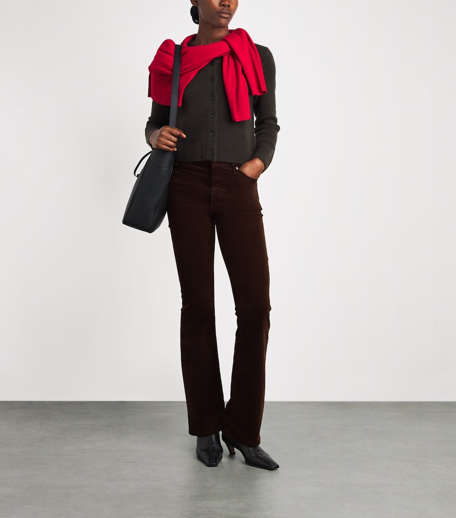 FRAME Womens The Corduroy Slim Reboot Trousers Espresso Image 2