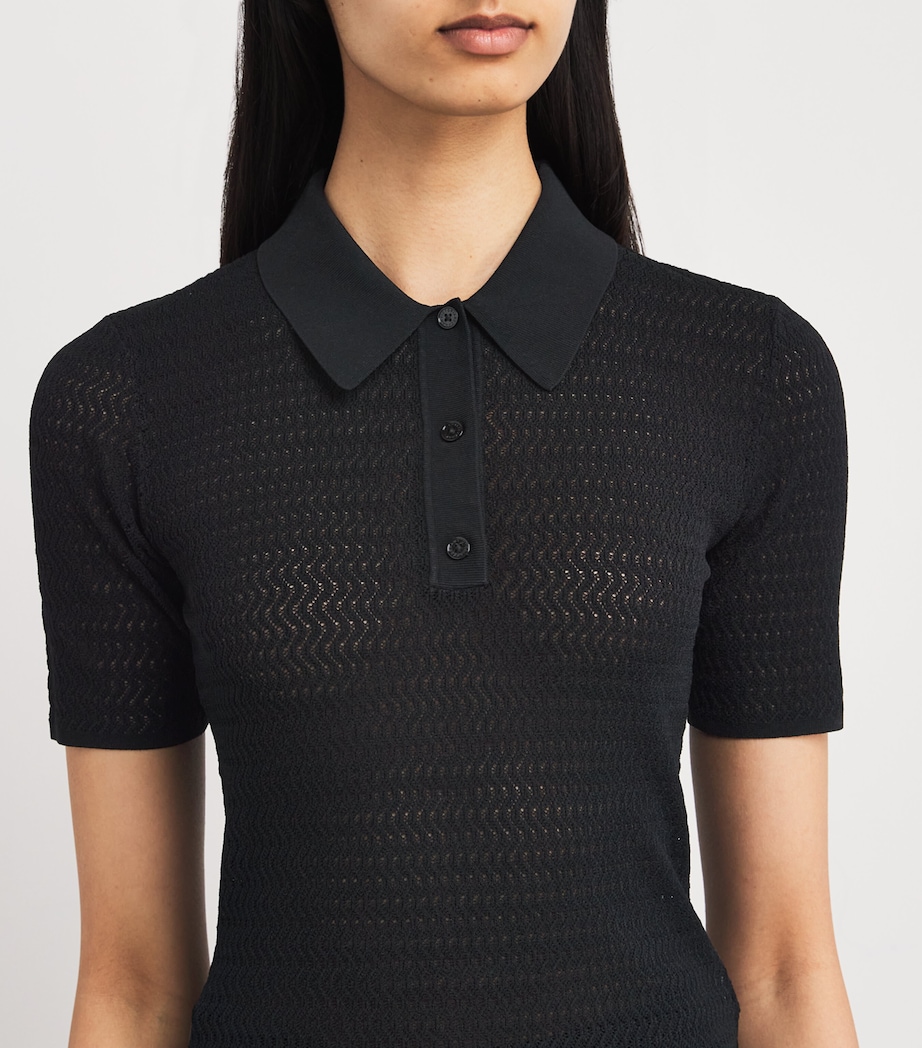 Knitted Polo Shirt 1 BLACK Image 6