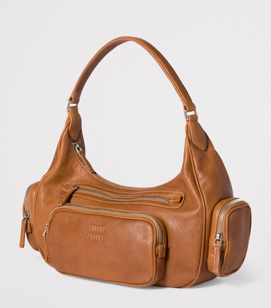 Nappa Leather Pocket Top-Handle Bag F098L Image 3