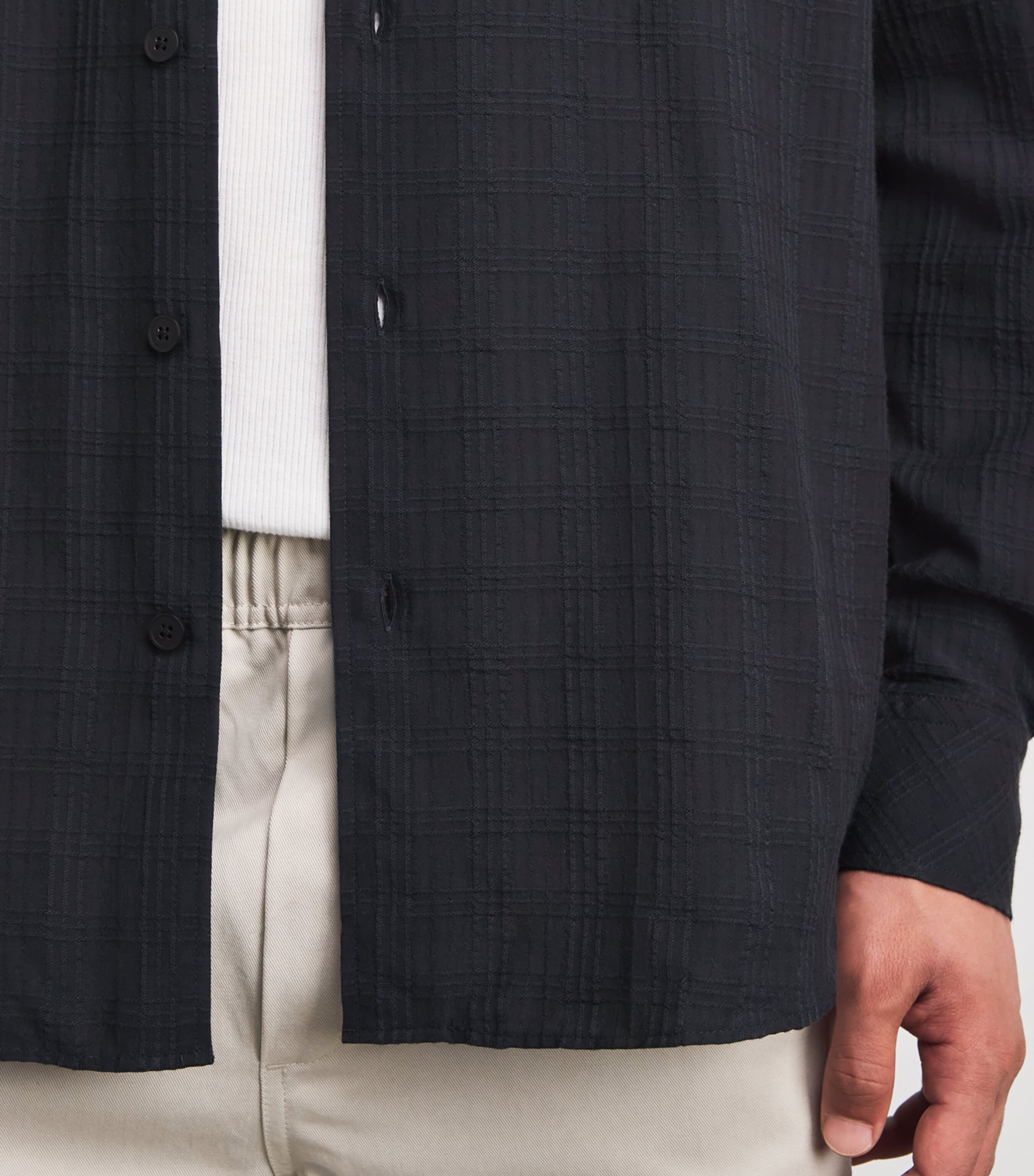 Samsøe Samsøe Mens Saluan Check Shirt Black Image 3