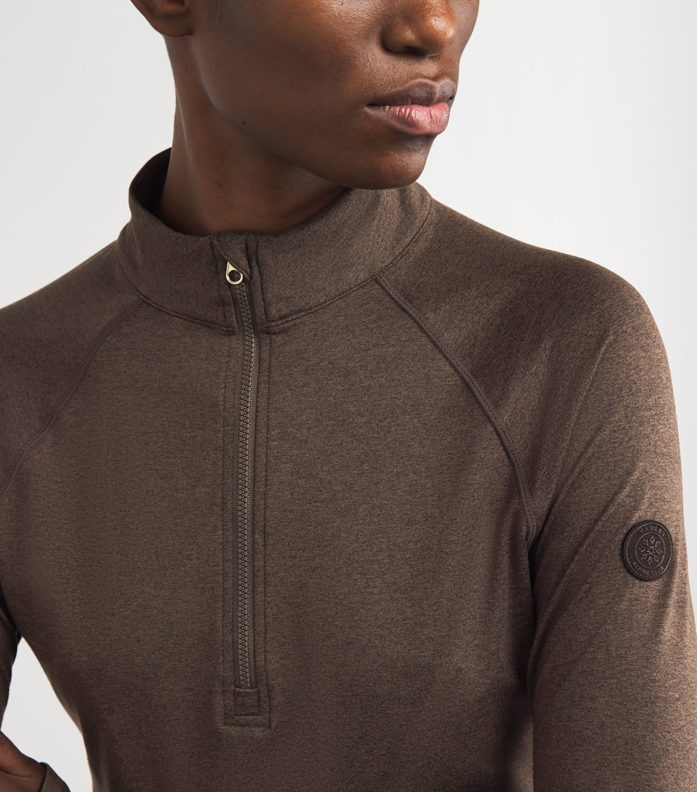 Always Warm Half-Zip Base Layer Top DEEP CHOCOLATE MARL Image 6