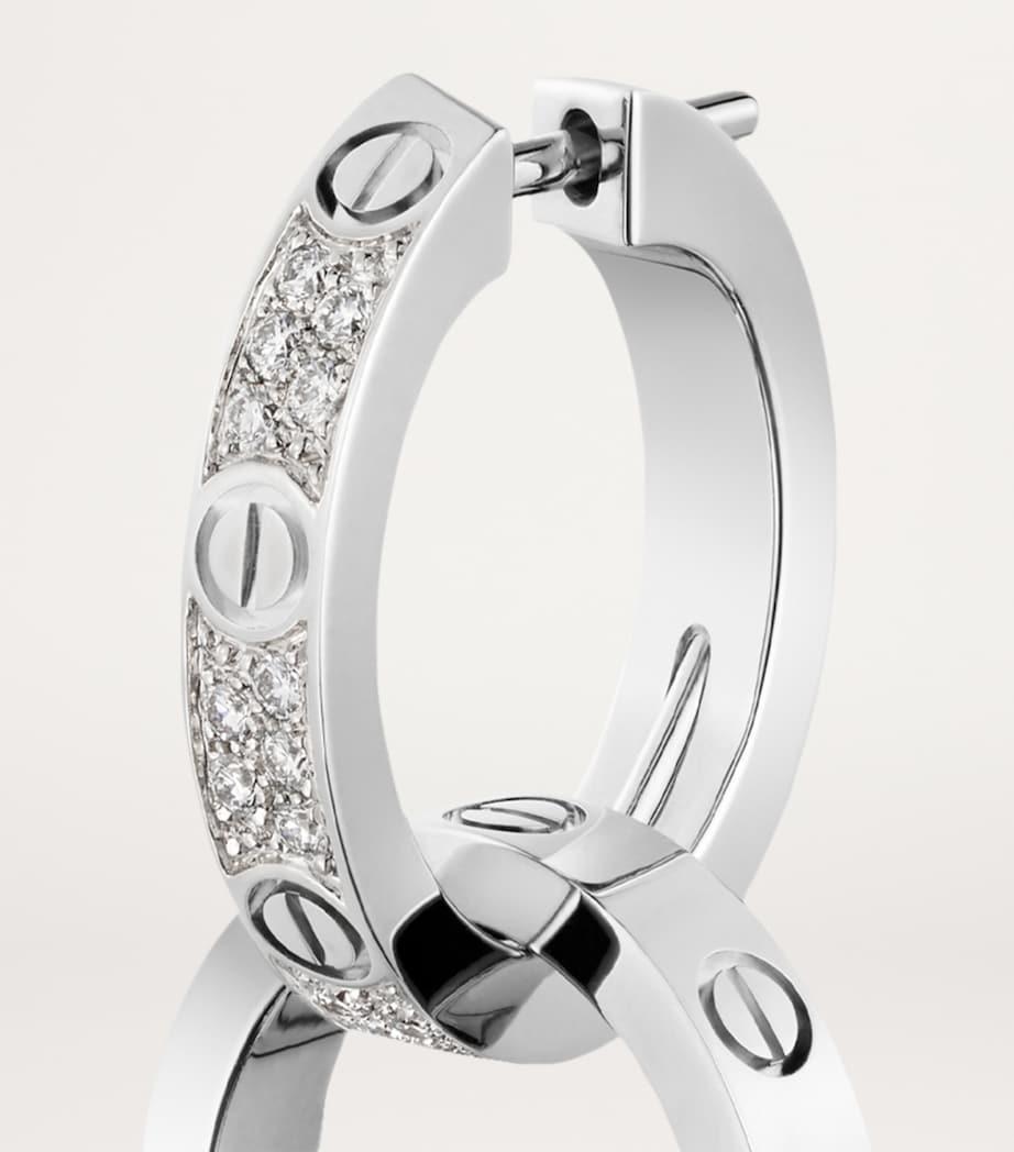Cartier White Gold and Diamond LOVE Double Hoop Earrings White Gold Image 8