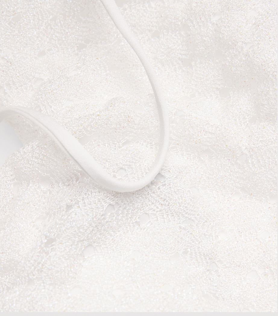 Metallic Plunge Swimsuit S01JWWHITE Image 4