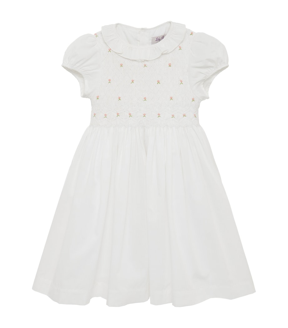 Trotters Willow Rose Smock Dress (12 Months - 5 Years) White Image 1
