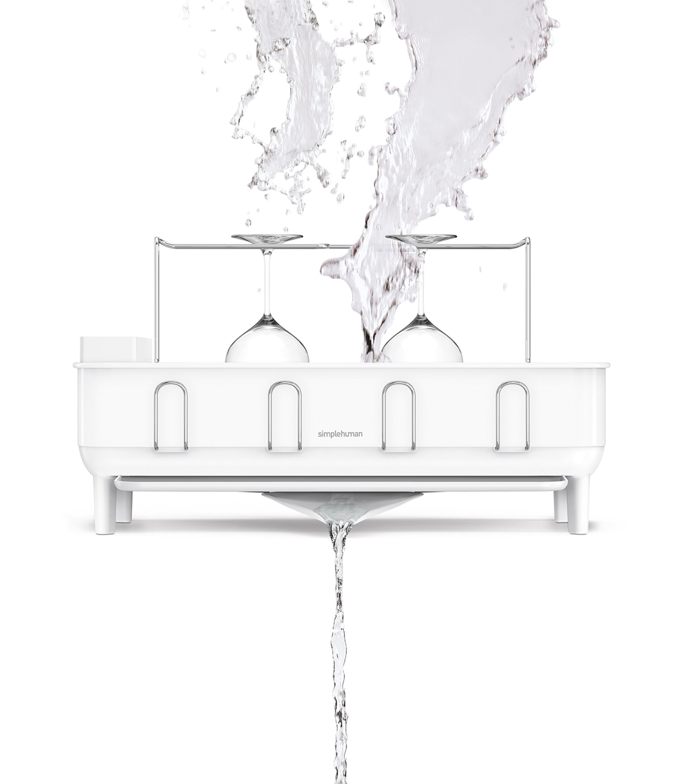 Simplehuman Steel Frame Dish Rack White Image 4