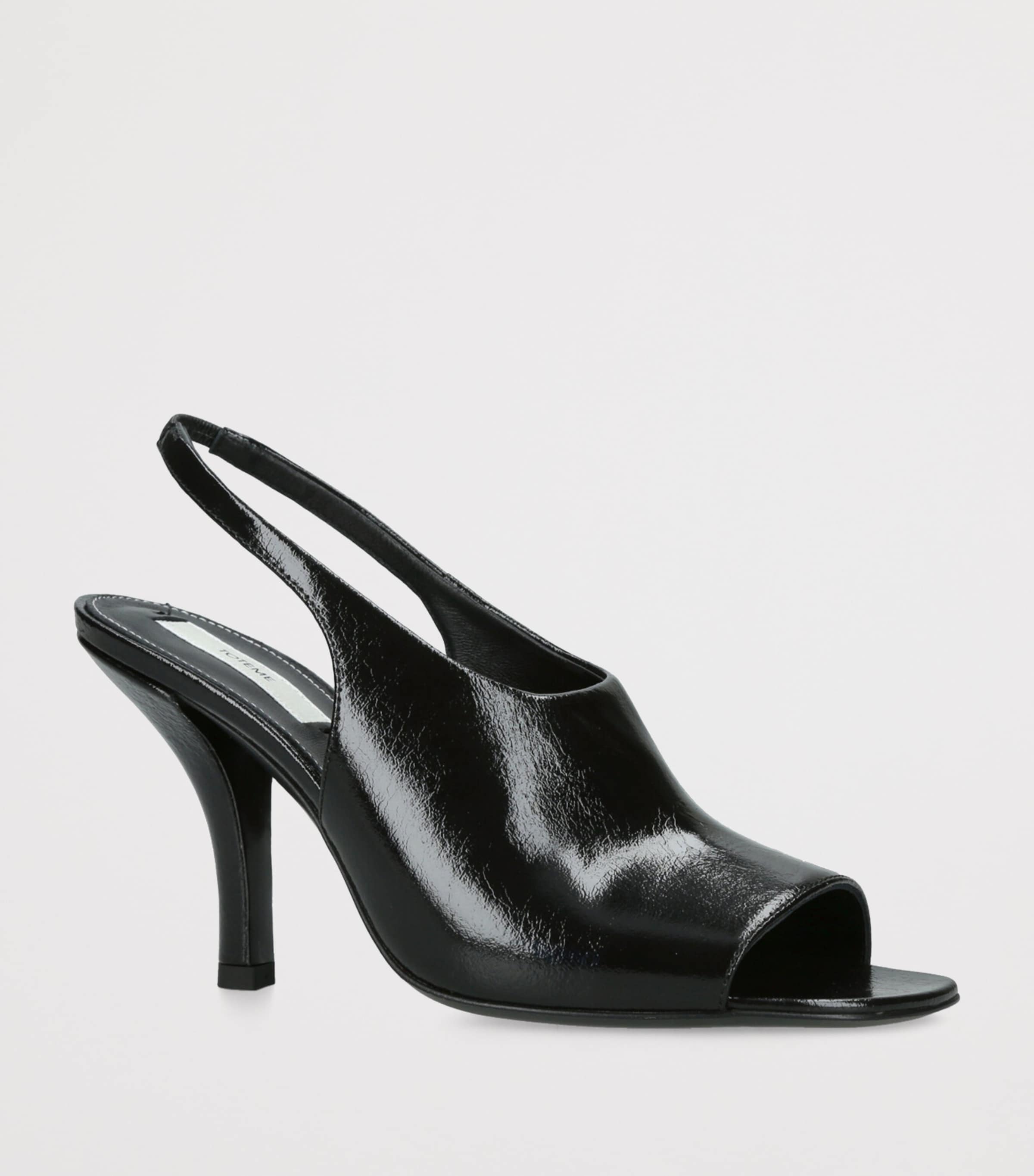 Toteme Leather Contour Slingback Pumps 85 Black Image 3
