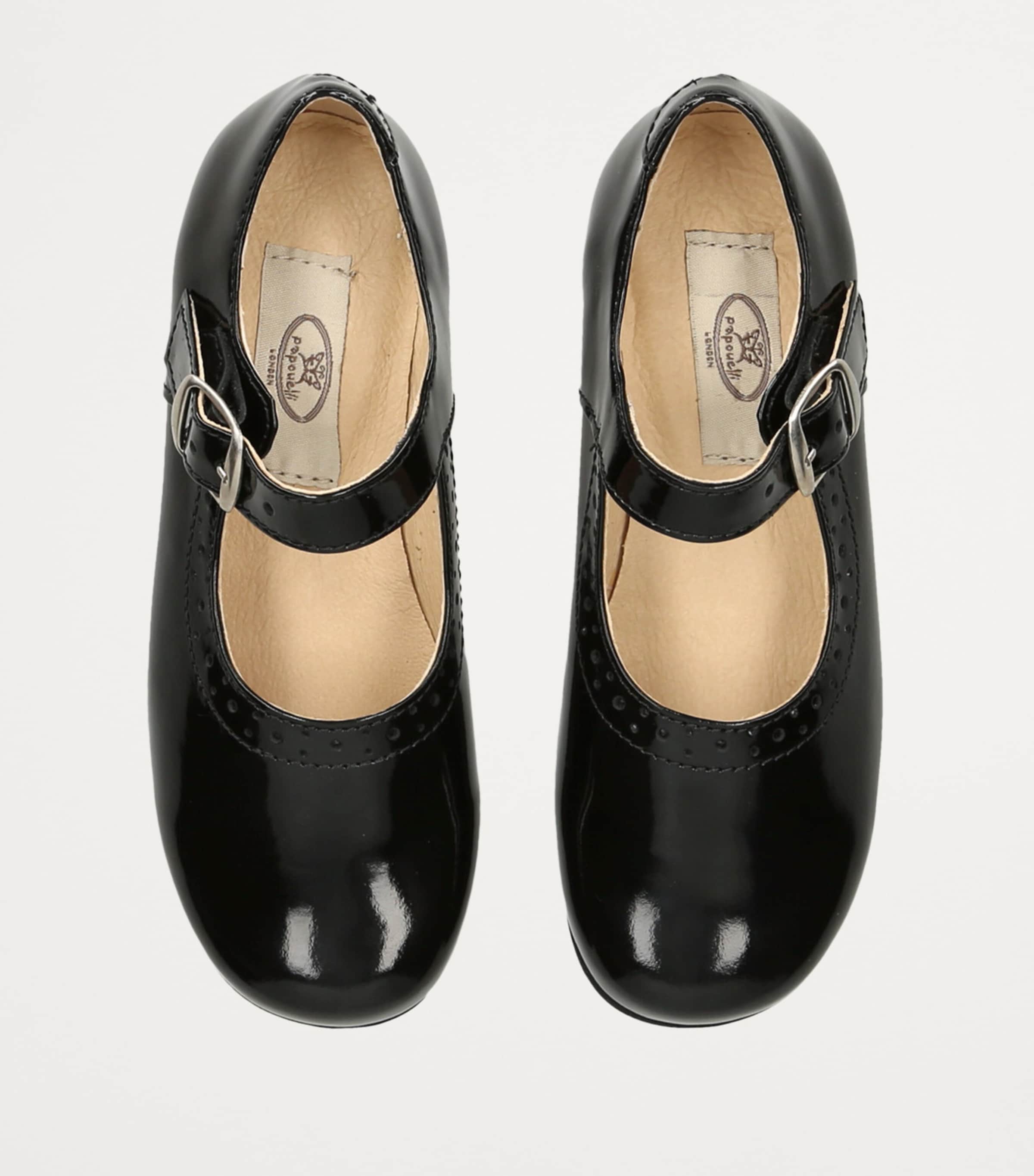 papouelli Leather Millie Mary Janes Black Image 4