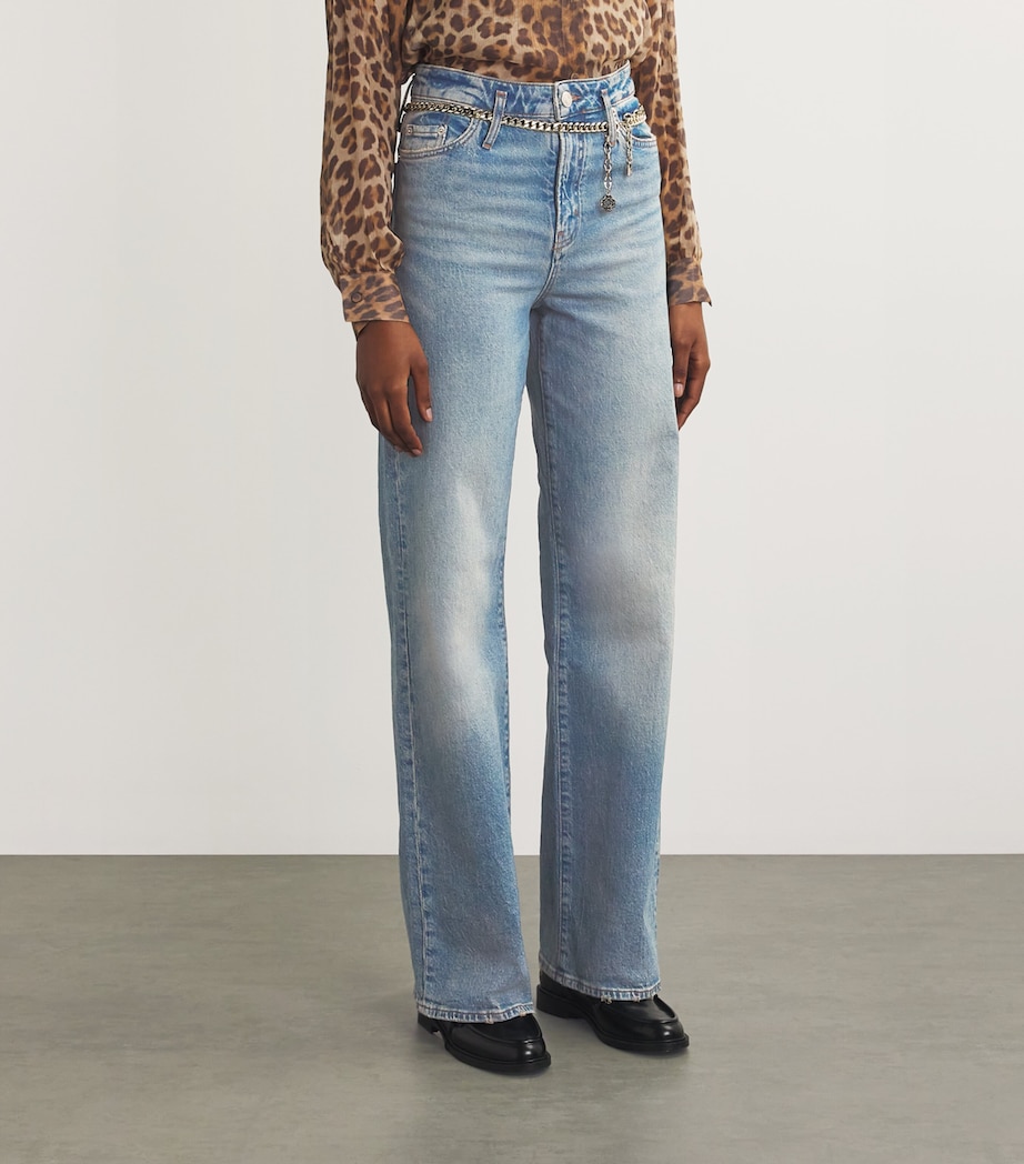 High-Rise Straight Jeans BLUE Image 3