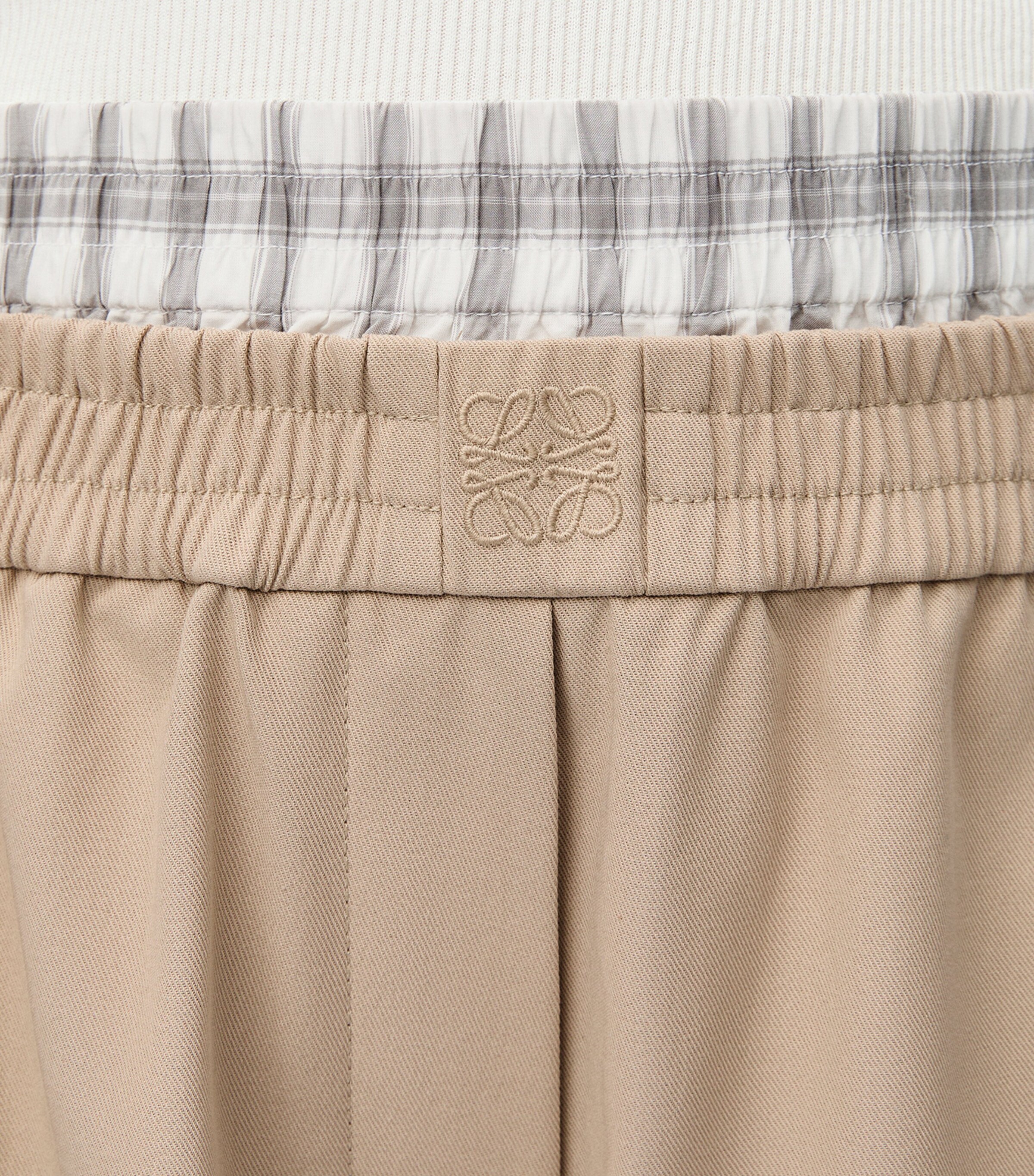 【LOEWE】Cropped Low-Rise Cottonワイドパンツ◇アナグラム刺繍 LOEWE】Cropped Low-Rise Cottonワイドパンツ◇アナグラム刺繍