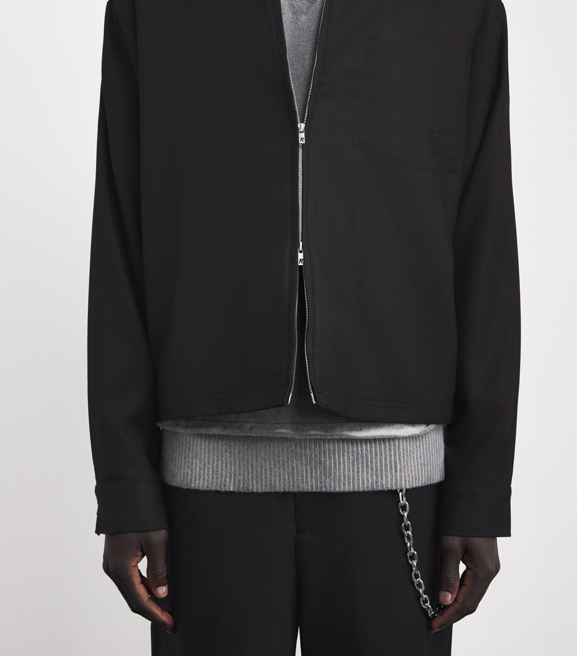 Zip-Up Overshirt JET BLACK Image 6