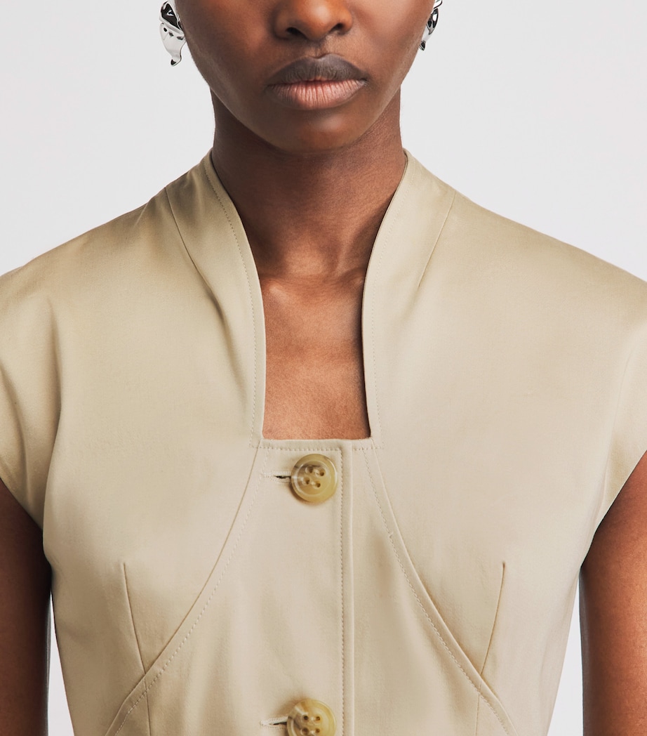 Huishan Zhang Womens Stretch-Cotton Nyx Midi Dress Camel Image 3