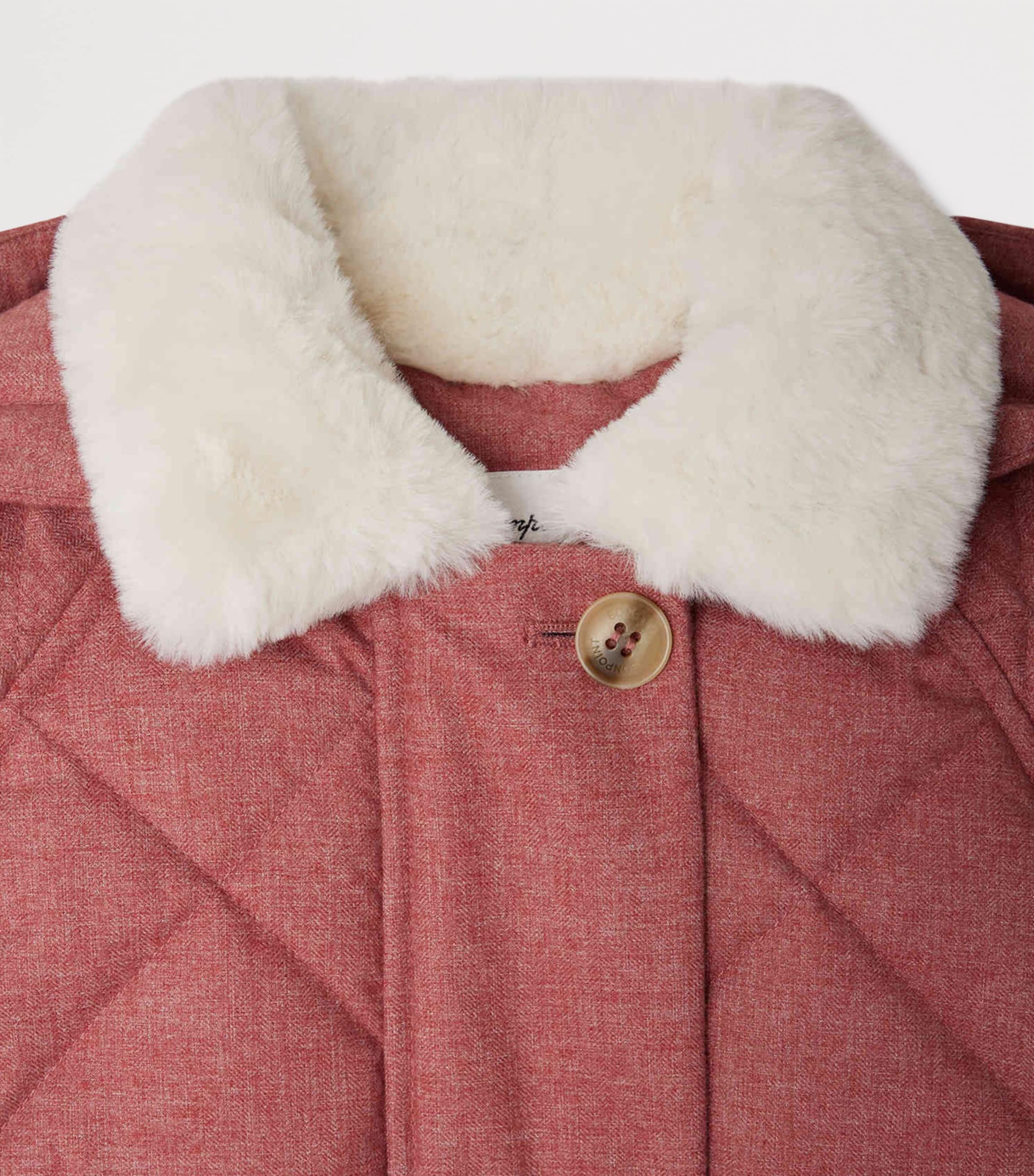 Faux Fur-Trim Hooded Pea Coat (4-8 Years) PIVOINE Image 3