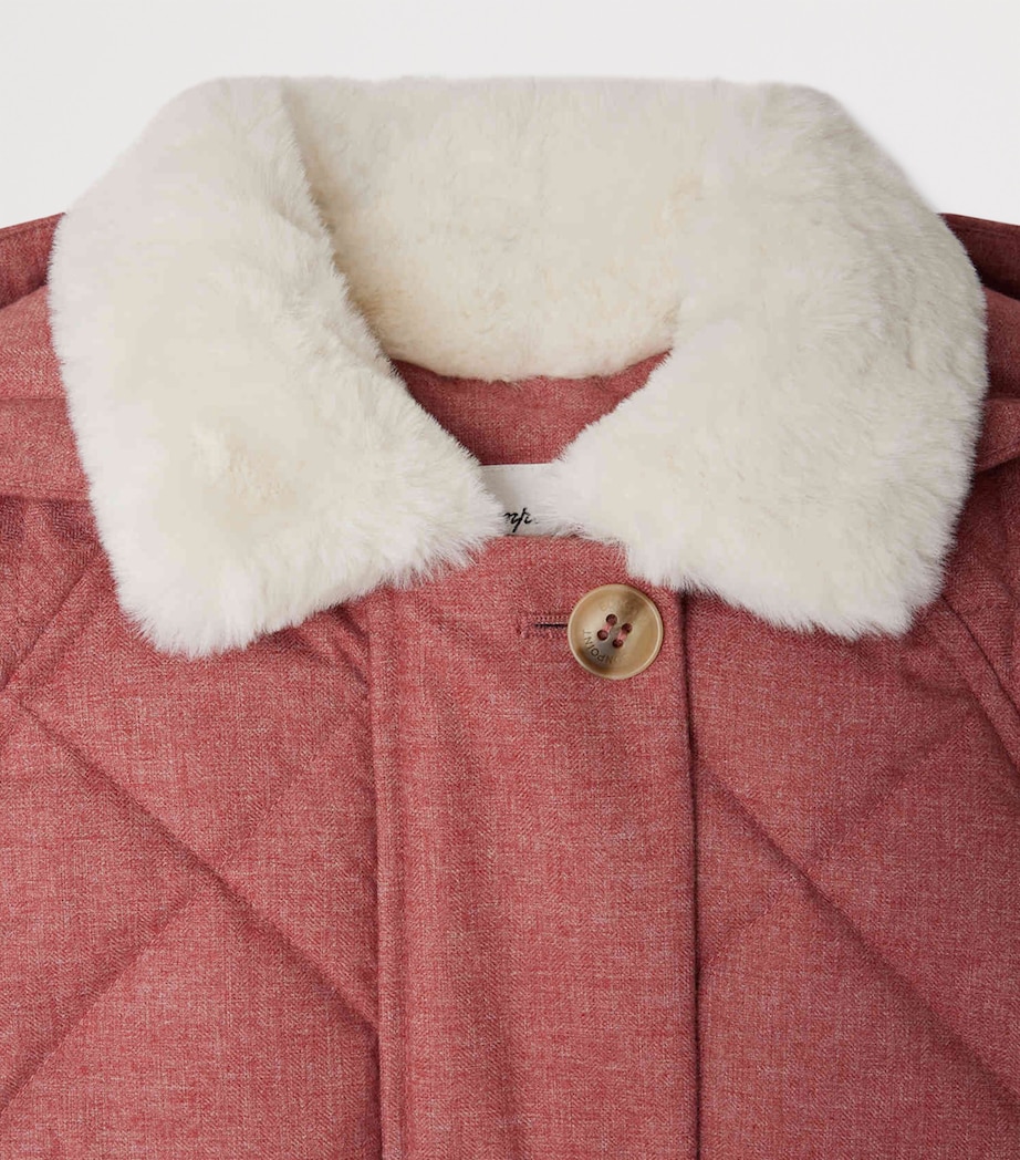 Faux Fur-Trim Hooded Pea Coat (10-14 Years) PIVOINE Image 3