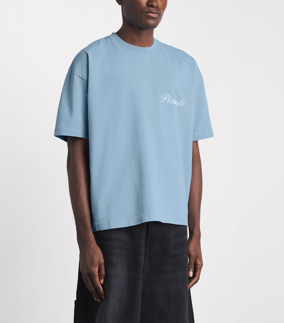 Picante Mens Organic Cotton Tailor Logo T-Shirt Blue Image 4