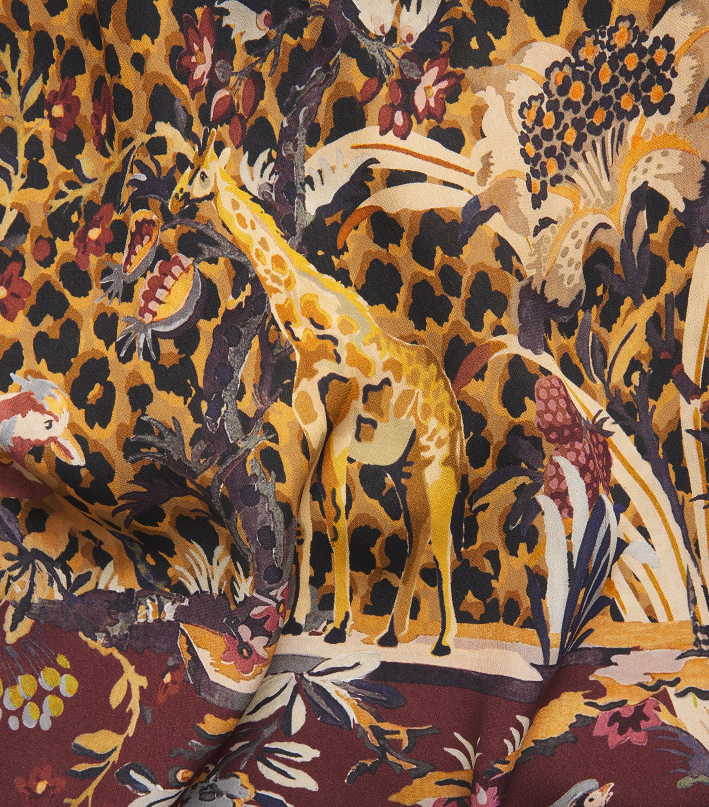 Etro Womens Long-Sleeve Leopard Maxi Dress Burgundy Image 7
