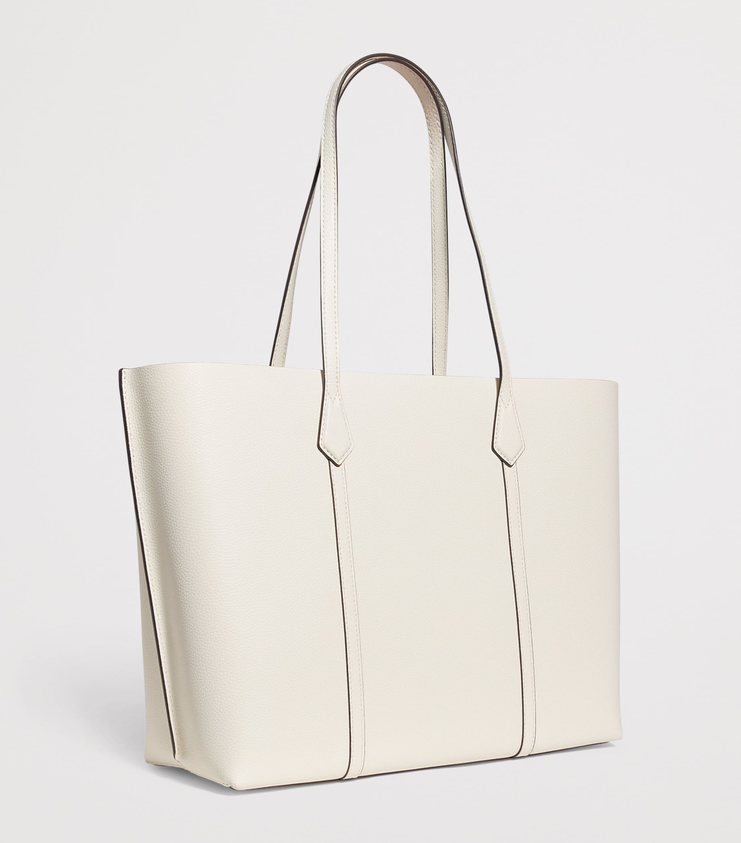 Leather Perry Tote Bag NEW IVORY Image 3