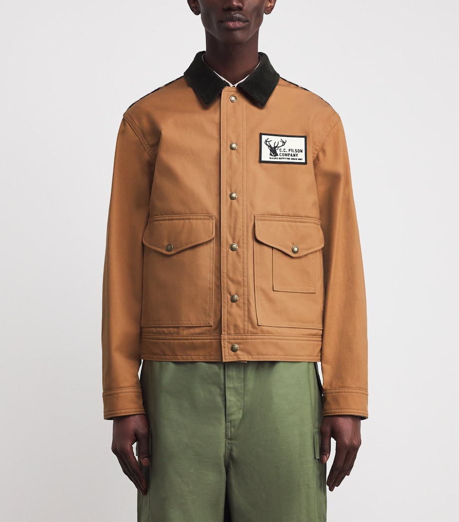 x Filson Cotton-Wool Check Utility Jacket BEIGE X NVY/GRN Image 3