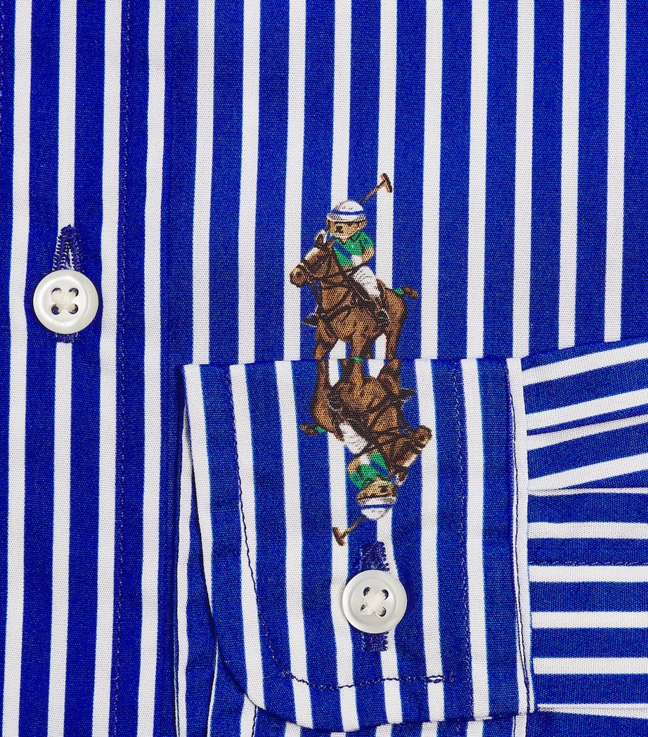 Cotton Stripe Polo Bear Shirt (7-14 Years) EQBEAR Image 3