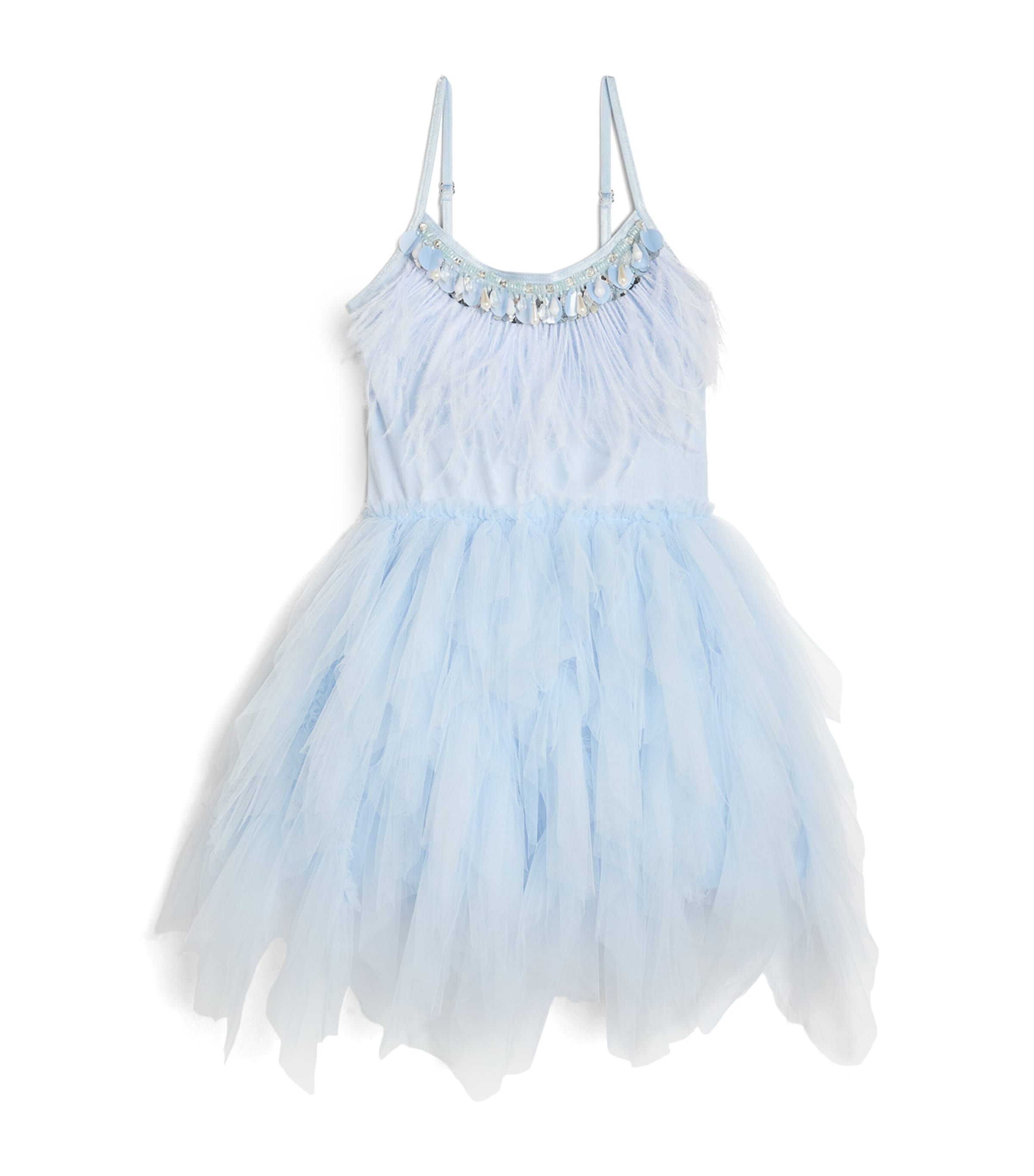 Shop Tutu Du Monde Feather-trim Swan Queen Dress In Blue