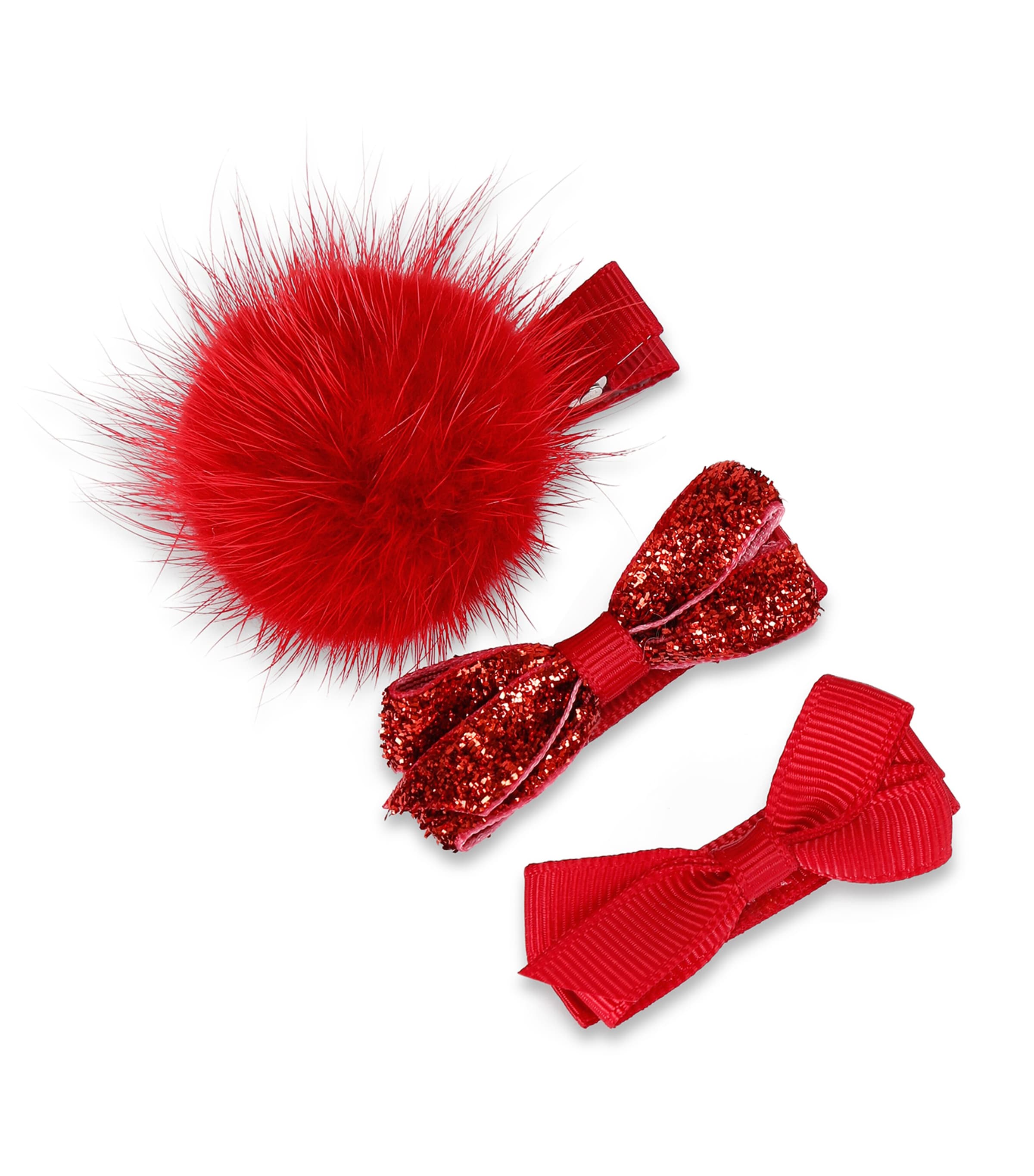 Papouelli Set Of 3 Hair Clips In Red