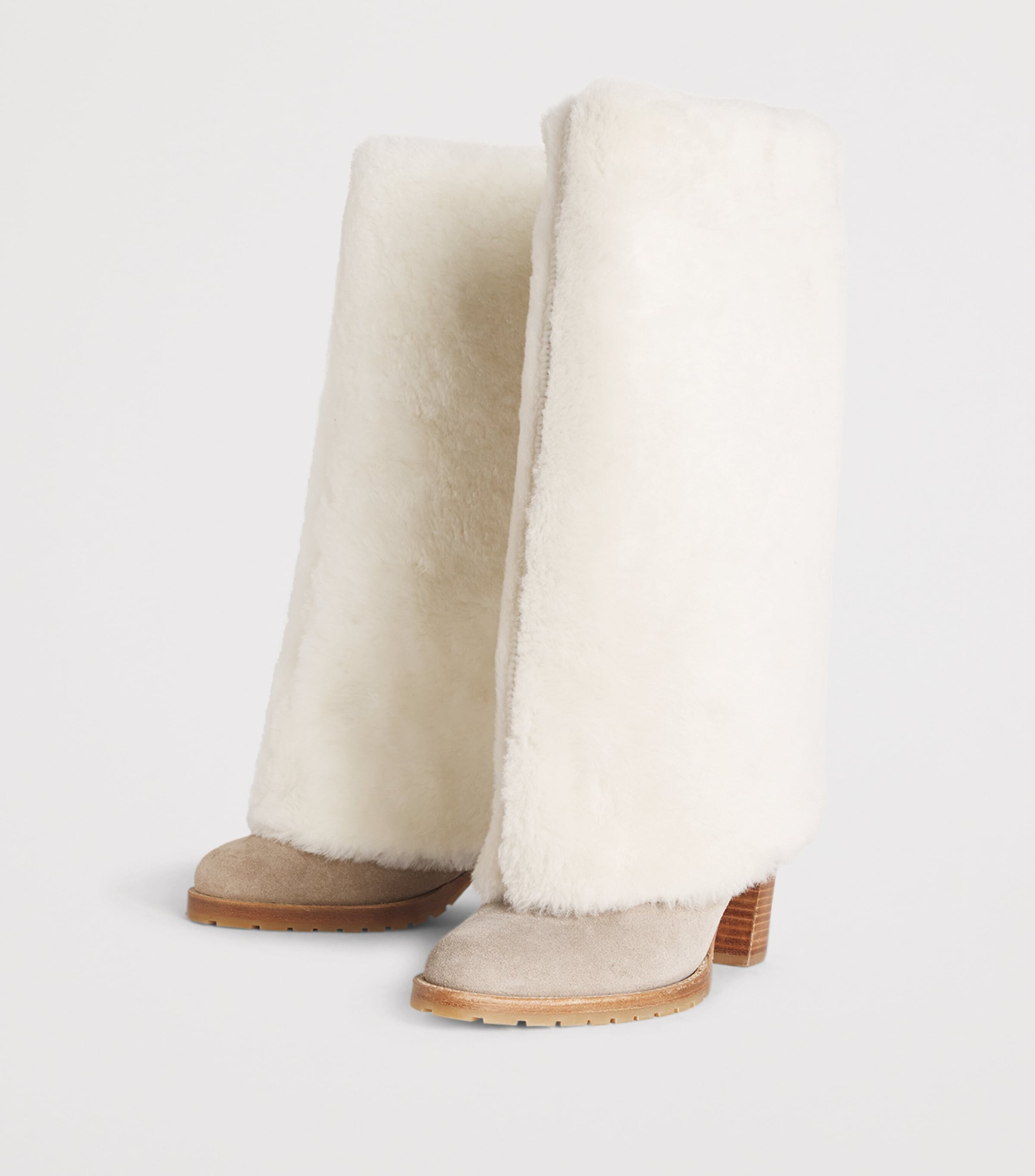 Merino Shearling Knee-High Boots 85 A2192 Image 3