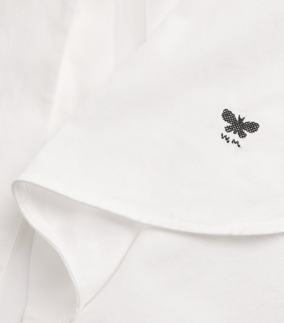 Cotton Cropped-Sleeve Oxford Shirt WHITE Image 5