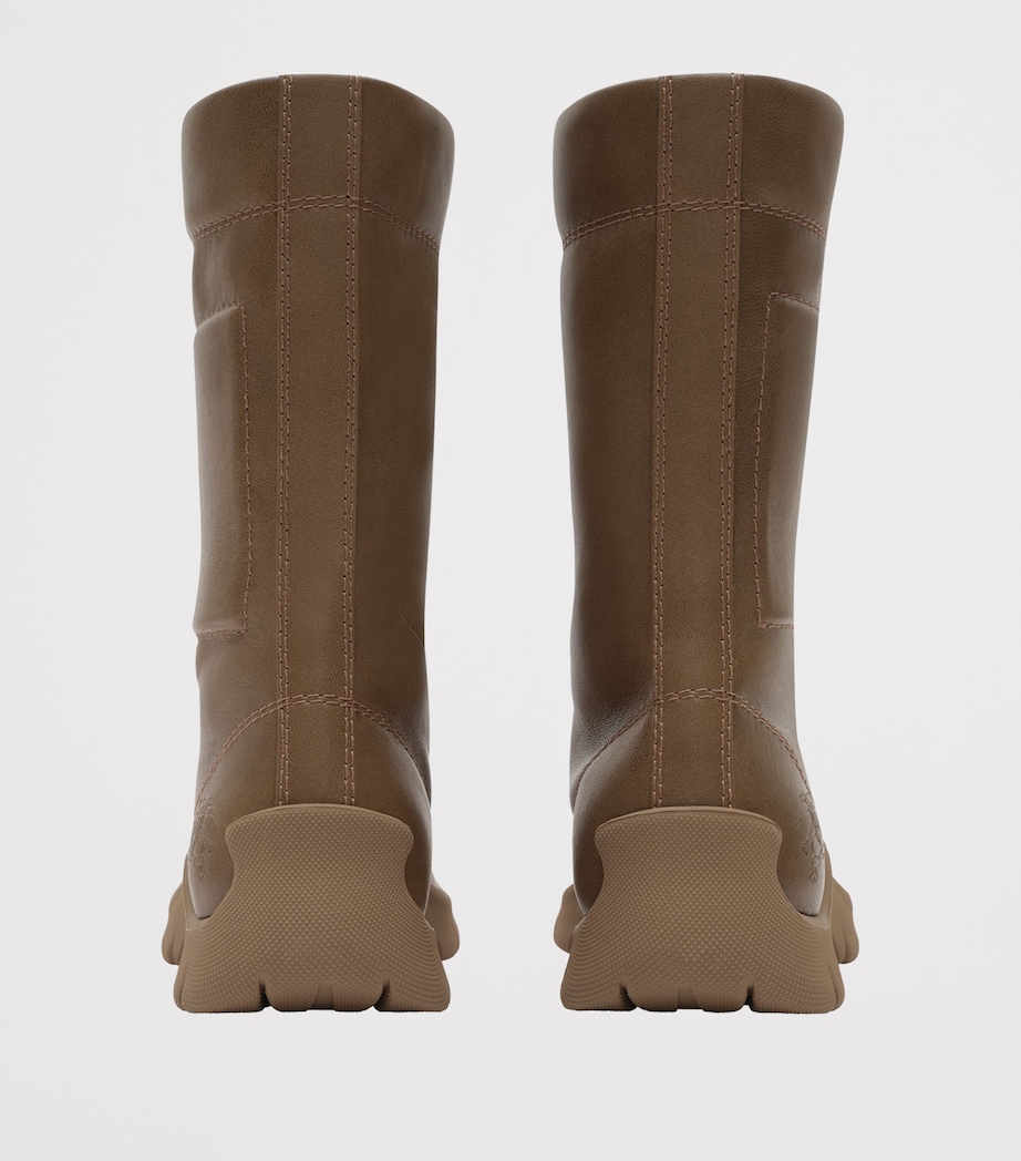 Burberry Leather Tone Lace-Up Boots Sun Baked Brown Image 3
