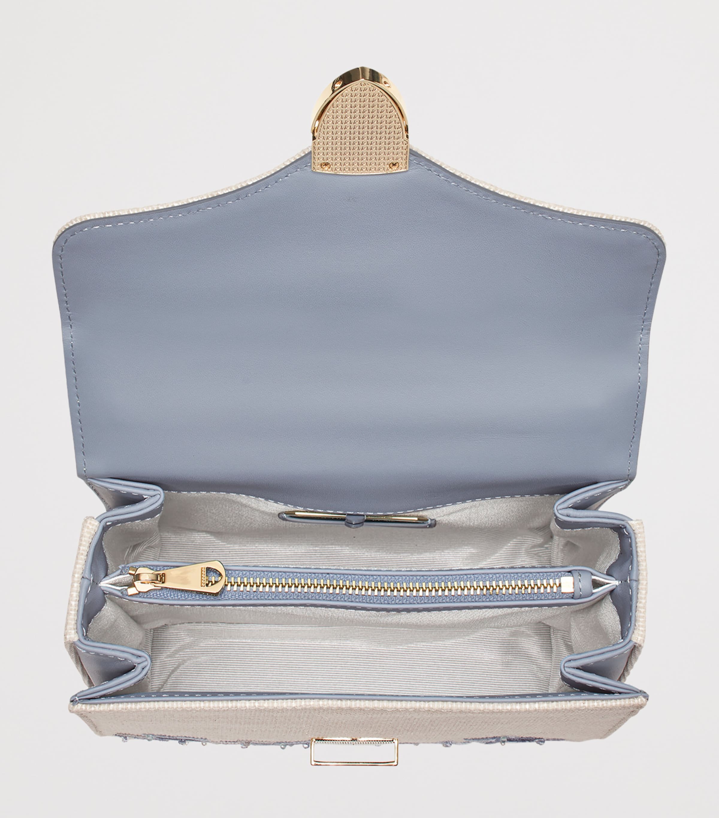 Aspinal Of London Midi Canvas Mayfair Top-Handle Bag Skyblue Image 4