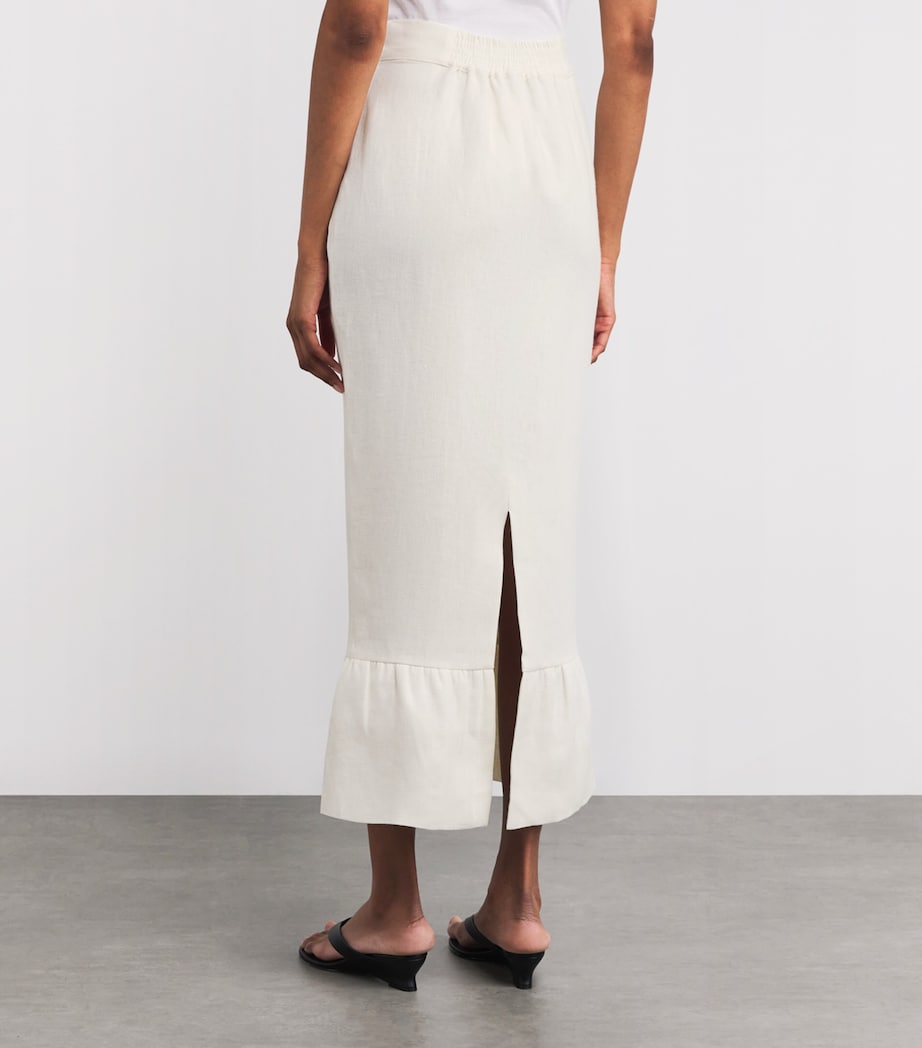 Linen Matilda Midi Skirt CREAM Image 4