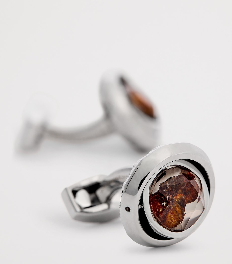 Graffiato Stony-Iron Meteorite Cufflinks BROWN Image 6