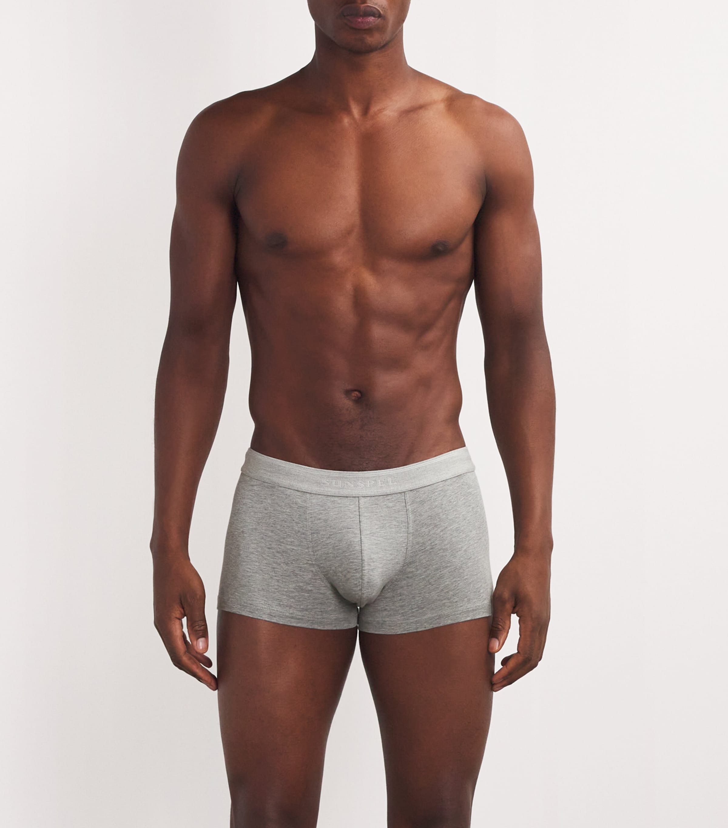 Stretch-Cotton Trunks (Pack of 3) GYAA GREY MELANGE Image 2