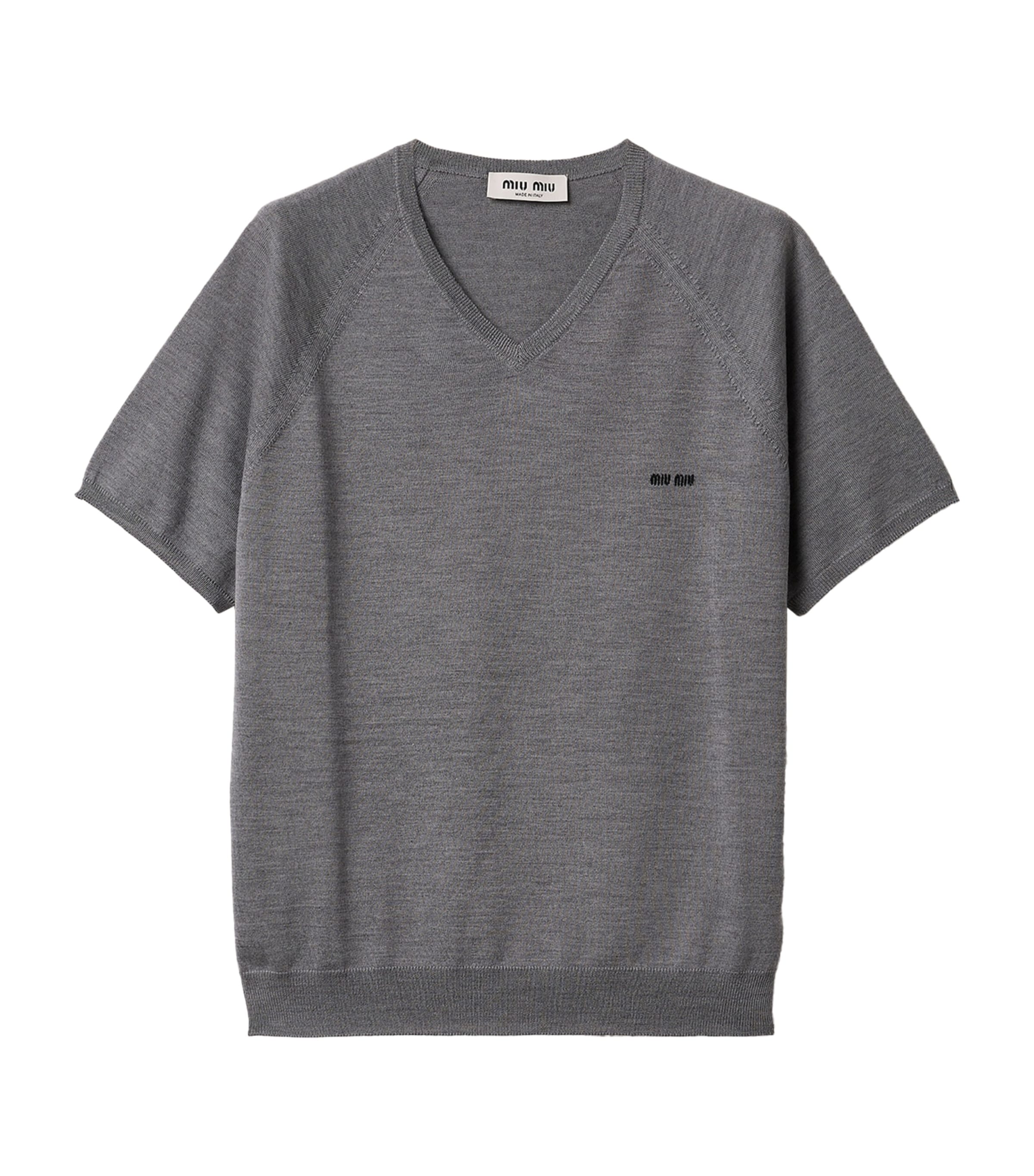 Miu Miu Womens Fleece Wool Logo Sweater Image 1