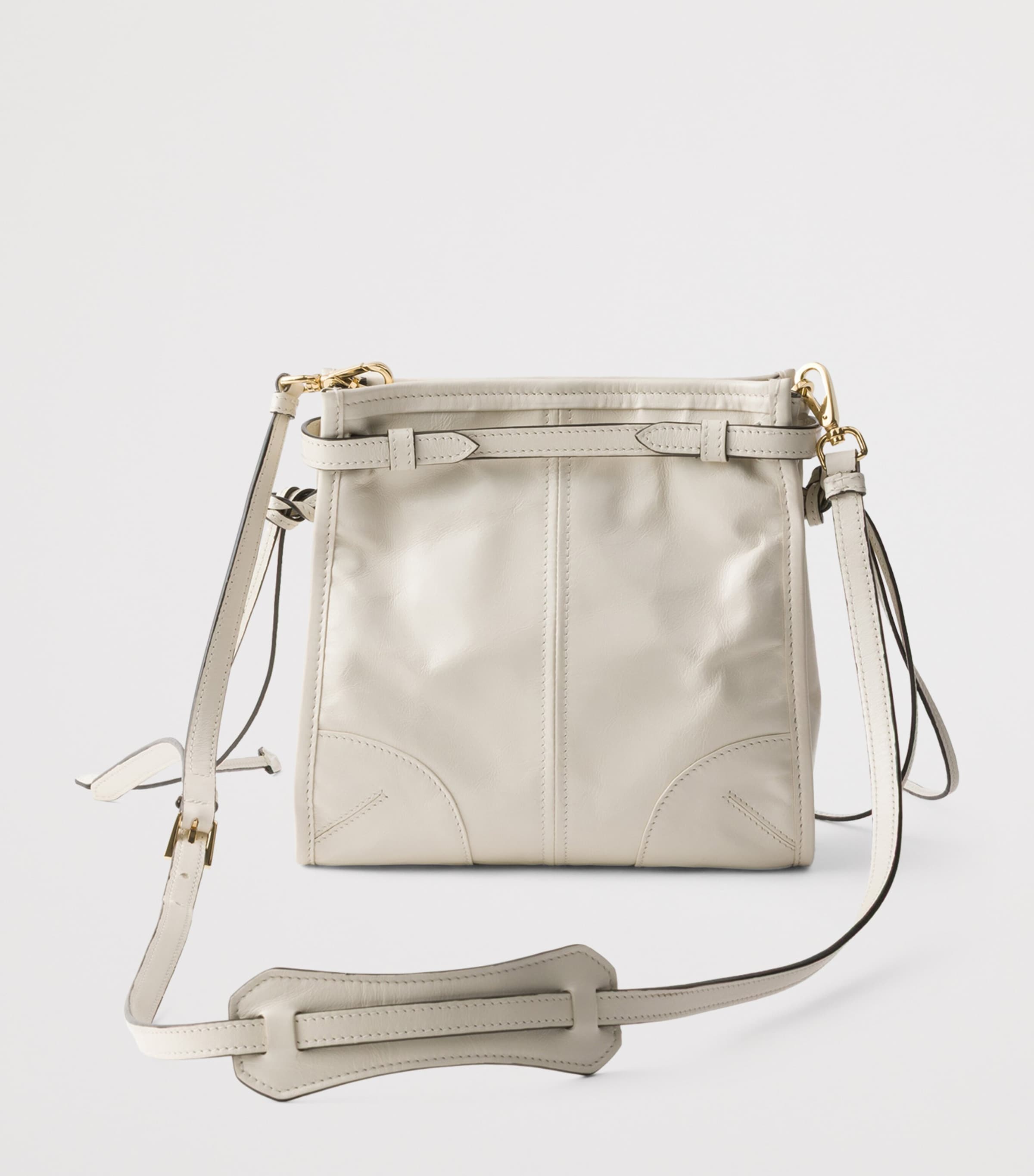 Prada Mini Leather Bonnie Shoulder Bag White Image 3