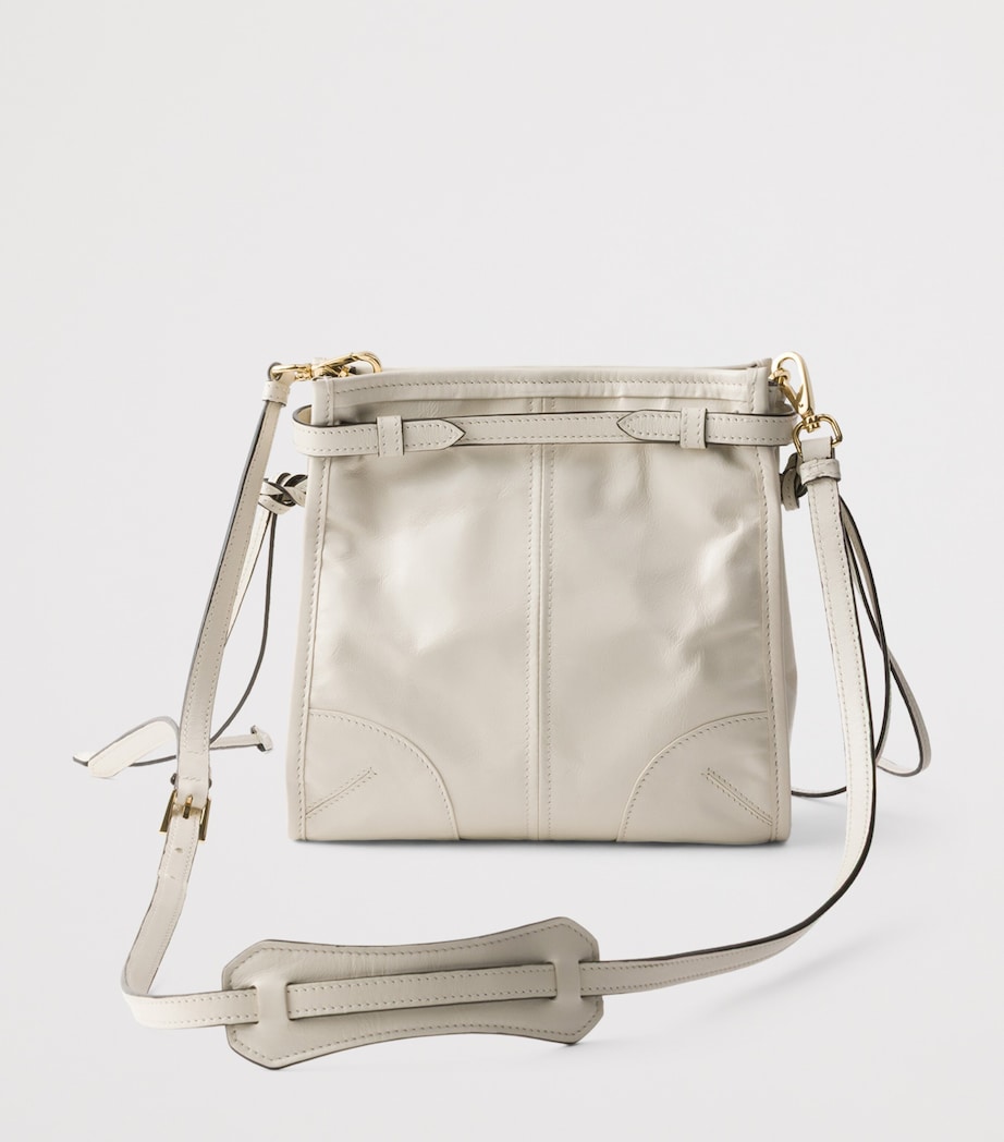 Prada Mini Leather Bonnie Shoulder Bag White Image 3