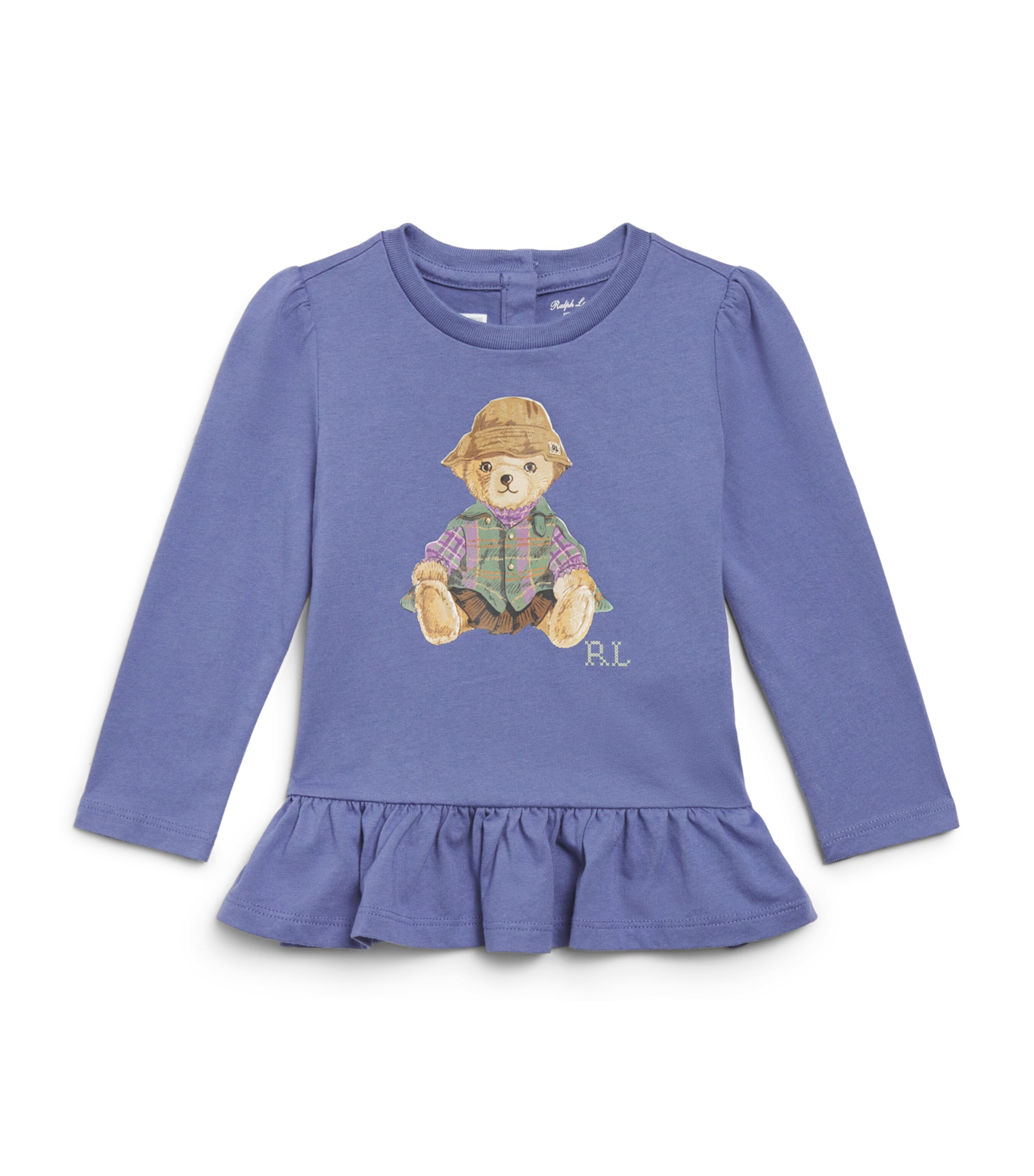 Ralph Lauren Kids Cotton Polo Bear Long-Sleeve T-Shirt (3-24 Months) Summer Purple Image 1