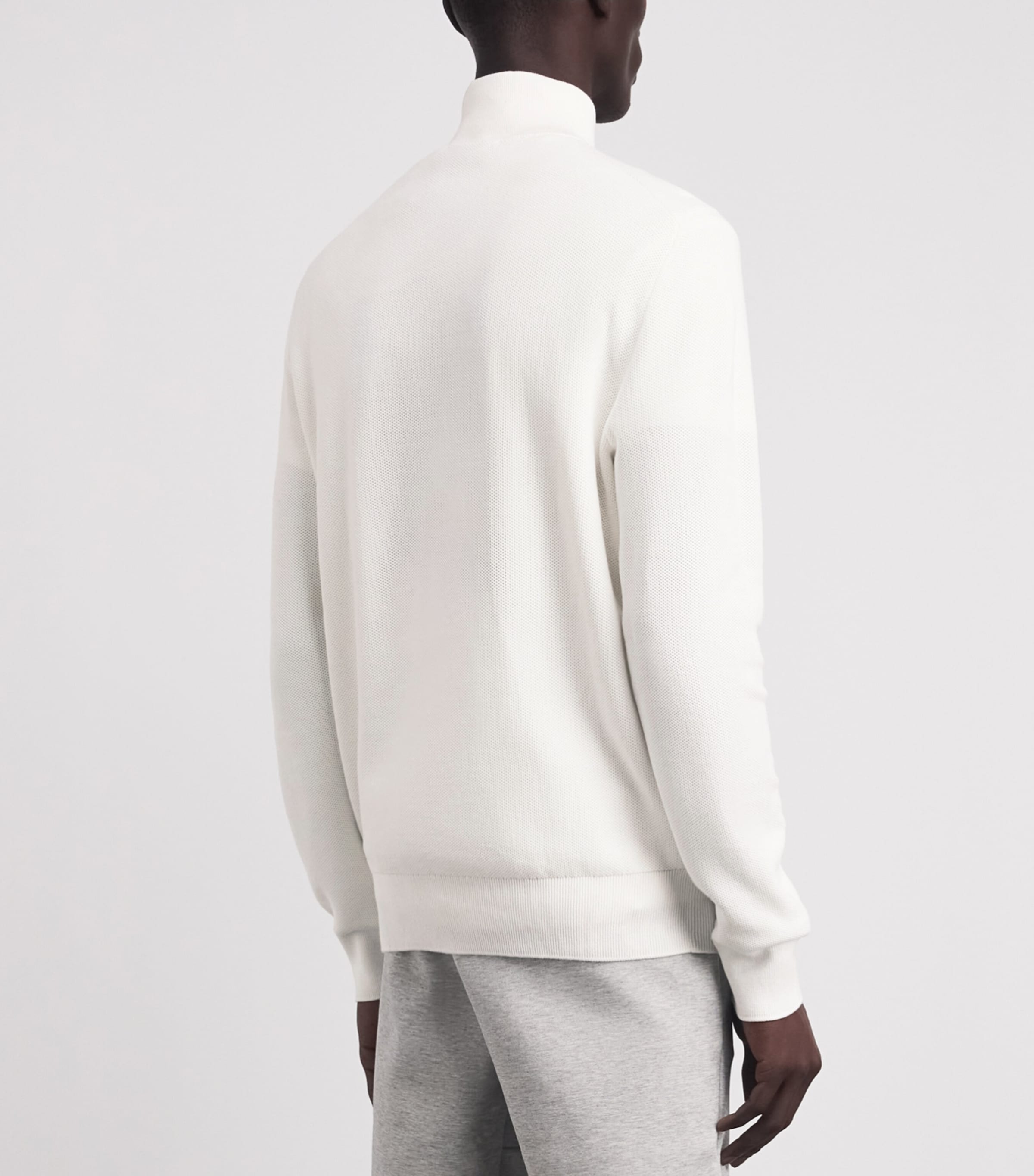 Polo Ralph Lauren White Cotton Mesh Quarter-Zip Sweatshirt