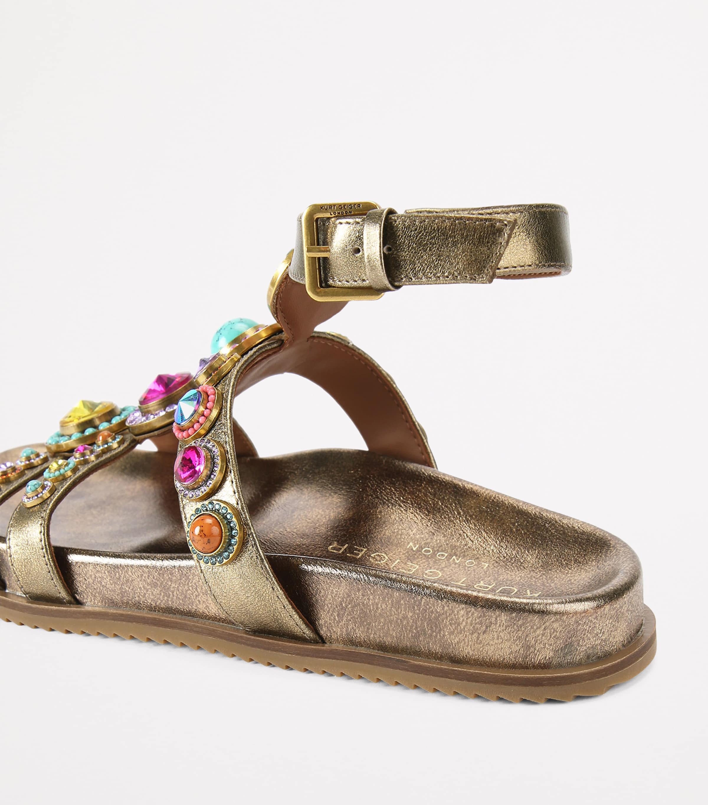 Kurt Geiger London Leather Octavia Flexi Gladiator Sandals Bronze Com Image 2