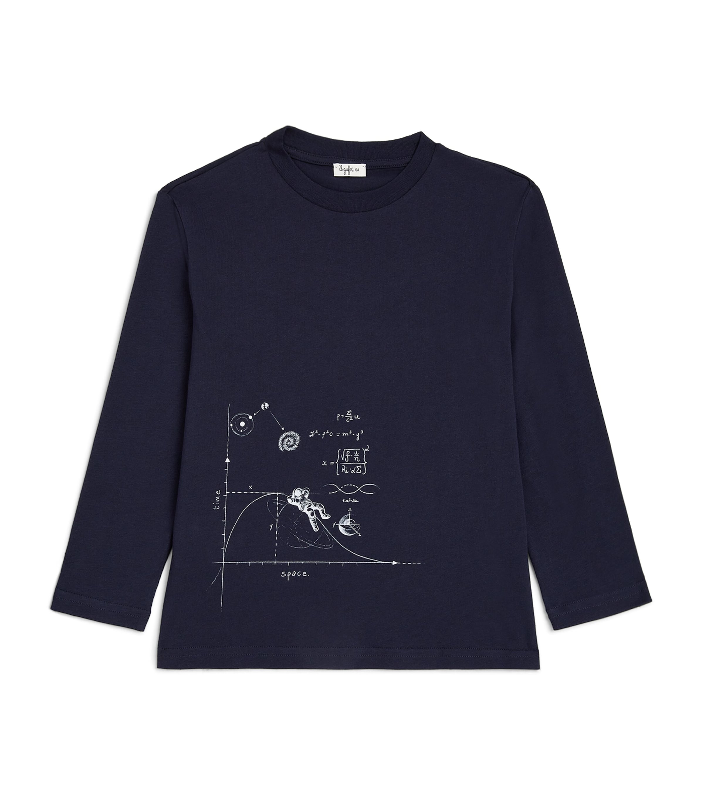 Il Gufo Kids' Cotton Long-sleeve T-shirt In Blue