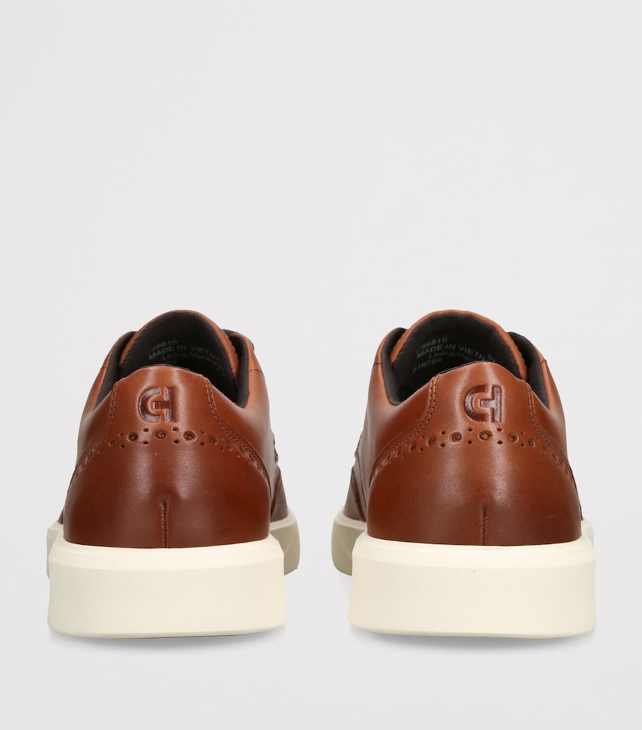 Leather Grand Crosscourt Oxford Sneakers TAN Image 2